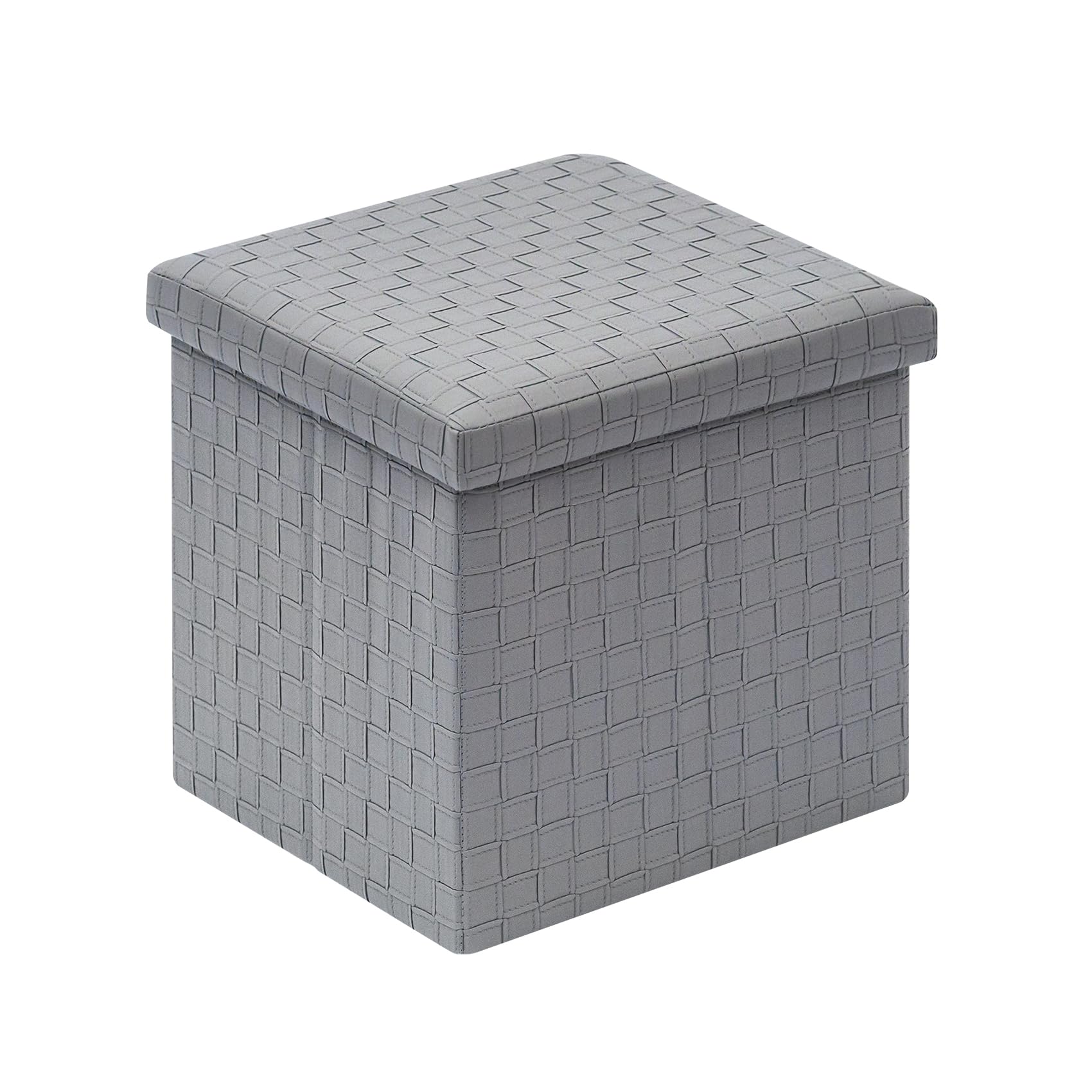 Faux Leather Storage Ottoman with Removable Lid - 15