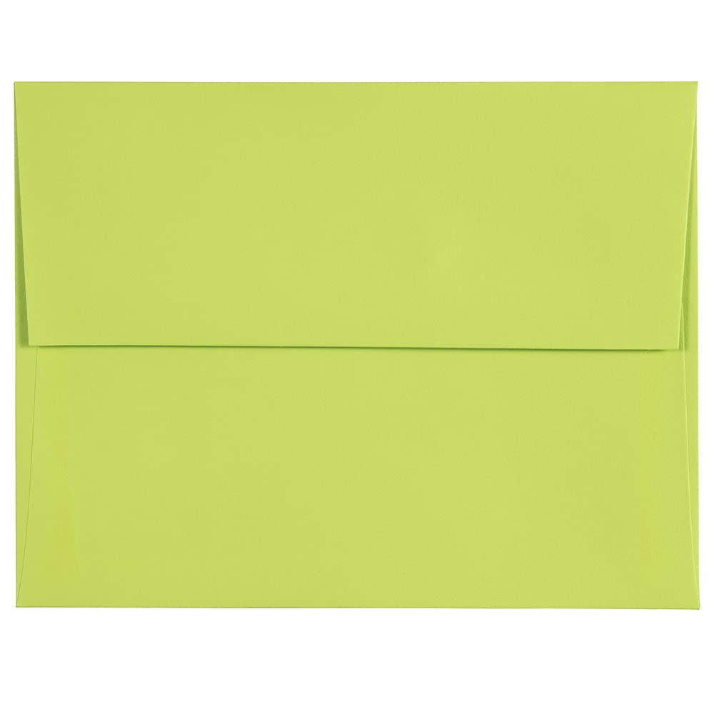 JAM PAPER A2 Colored Envelopes - 4 3/8 x 5 3/4 - Lime Green - 500/Box for Wedding Invitations