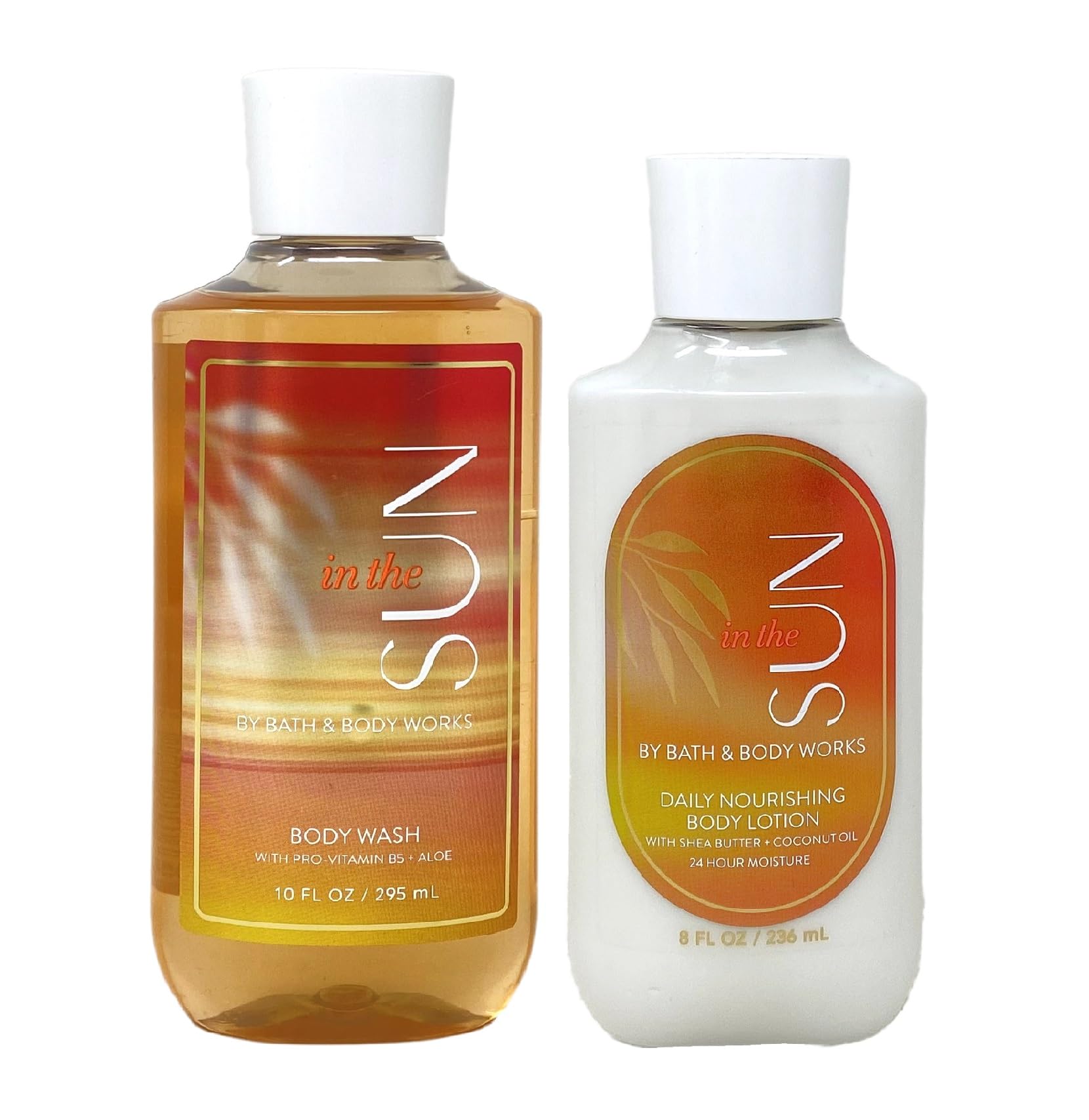 Bath & Body Works In The Sun Body Wash & Lotion Set - Full Size Coconut Scented Summer Skincare Duo for Beach Vacation & Poolside Relaxation