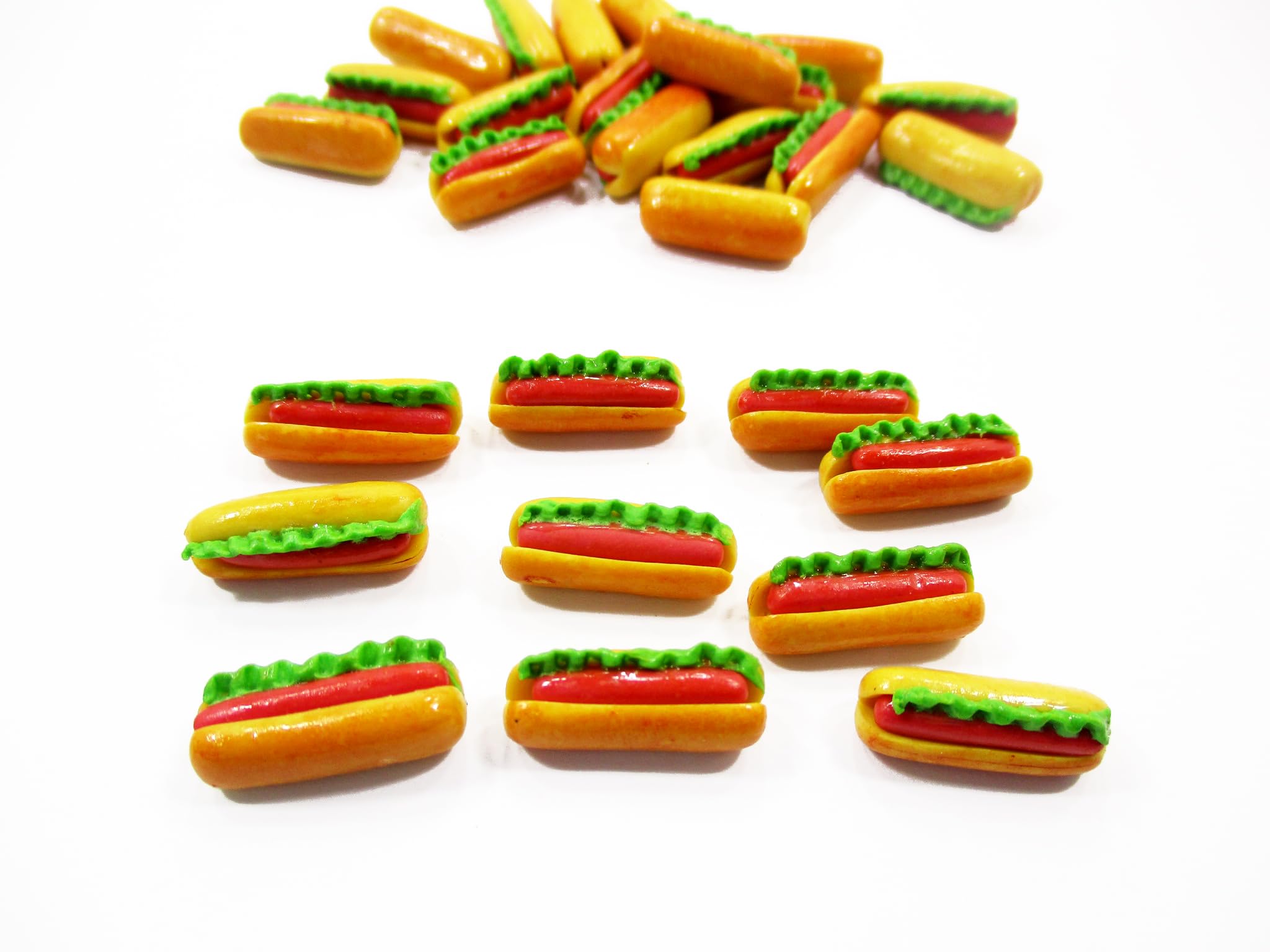 20-Piece Miniature Hot Dog Bread Bakery Set - Art Deco Dollhouse Food Accessories for Dolls House & Model Scenes | Perfect for Miniature Displays, DIY Crafts & Collectors