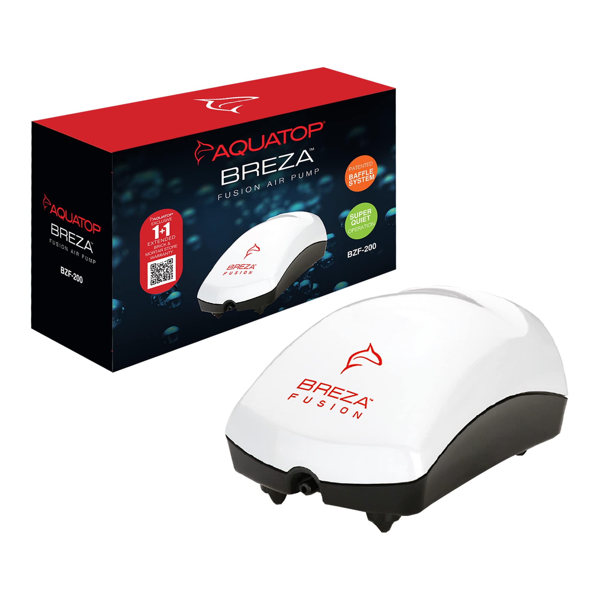 Aquatop Breza Fusion Aquarium Air Pump - Quiet Oxygen Pump for Fish Tanks, Aquariums & Hydroponics - Perfect for Home, Office & Pet Stores