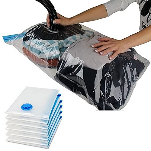 Vacuum Storage Bags for Clothes - 70x90cm Transparent Space Saver Bags, Airtight Compression Organizers for Travel, Home & Seasonal Wardrobe Storage