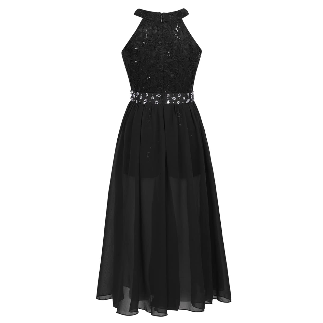 JEATHA Girls Flower Princess Dress - Sleeveless Rhinestone Ball Gown for Weddings, Birthday Parties & Special Occasions | Elegant Maxi Skirt for Flower Girls, Pageants & Formal Events