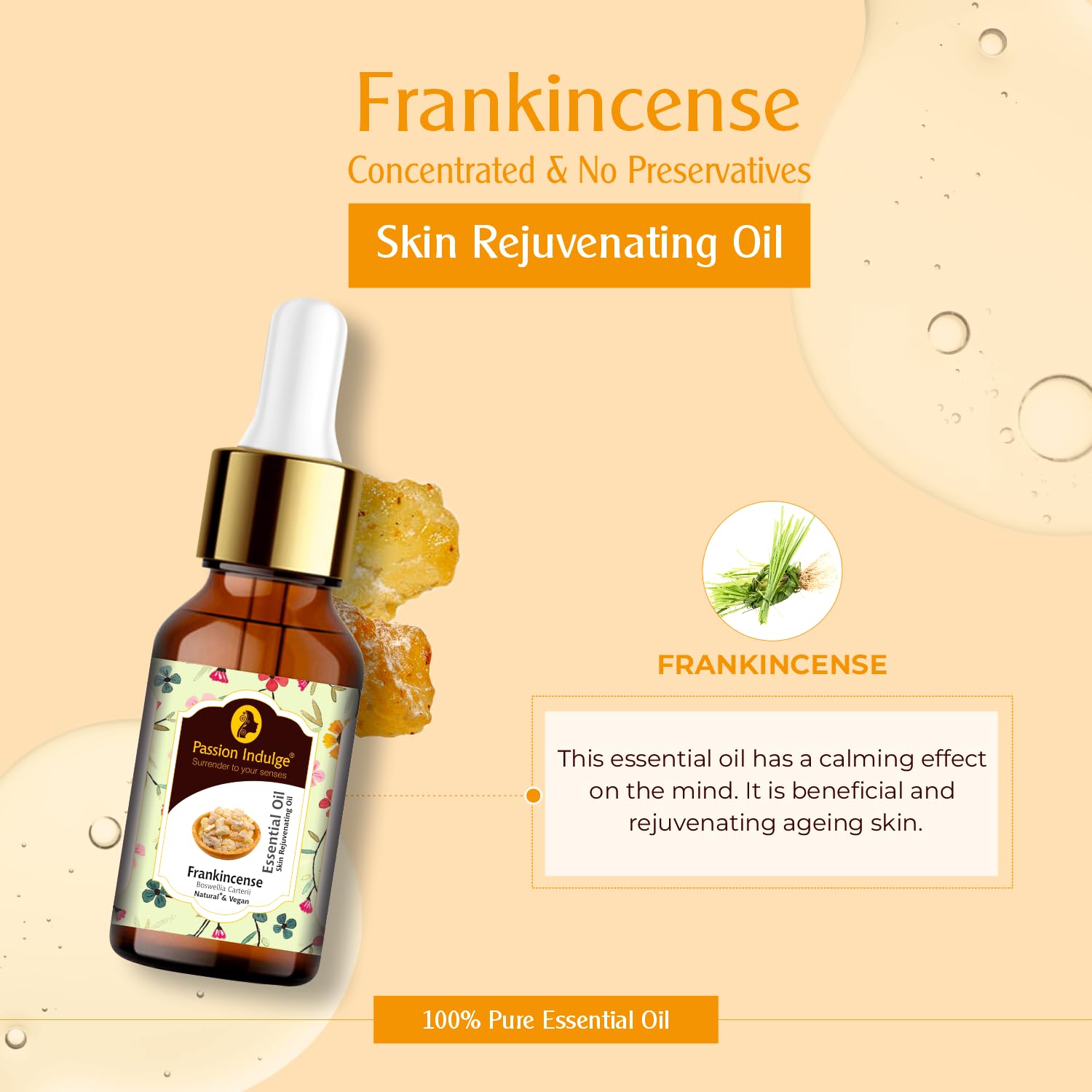 Natural Frankincense Essential Oil for Skin Rejuvenation - 10ml Pure & Organic Aromatherapy Oil for Face Care, Anti-Aging & Relaxation | Perfect for Massage, Skincare Routine & Stress Relief