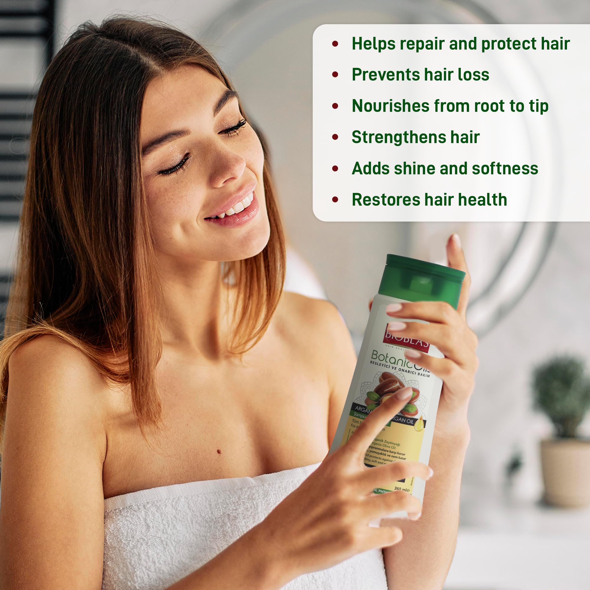 Bioblas Argan Oil & Organic Olive Oil Hair Loss Shampoo for Men and Women - Dermatologist Tested Hypoallergenic Formula for Thinning Hair - 12 oz | Daily Use for Stronger, Healthier Hair at Home & Salon