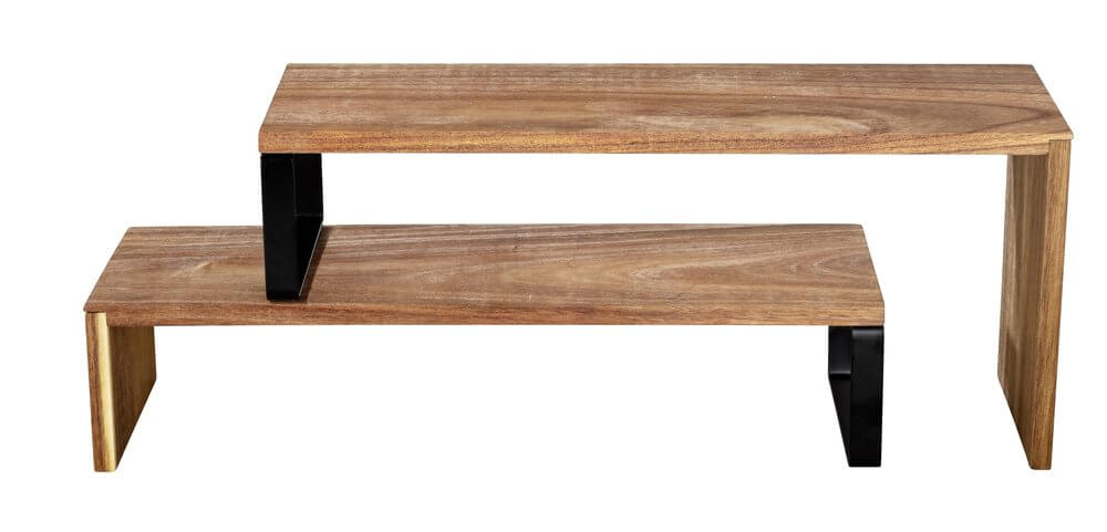 2-Tier Acacia Wood Kitchen Shelf Organizer - Pantry Storage Rack for Spices, Utensils & Small Appliances - Perfect for Countertop, Cabinet & Pantry Organization