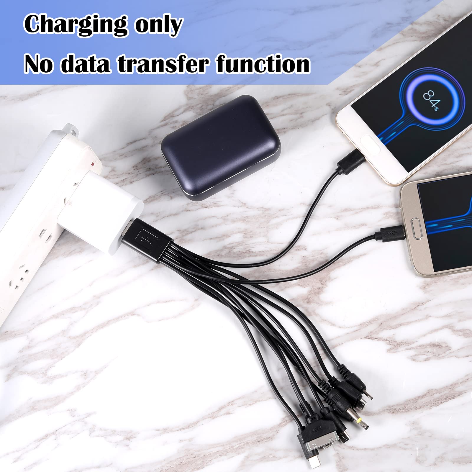 10-in-1 Universal USB Charging Cable - Multi-Port Fast Charger Compatible with iPhone, Samsung, LG, HTC, PSP & More Smartphones | Perfect for Home, Office & Travel Charging Needs
