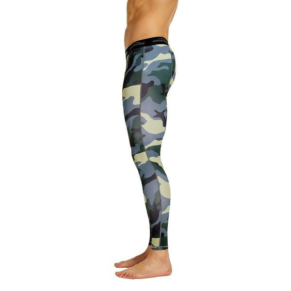 Men's & Youth Green Camo Compression Pants - Moisture Wicking Workout & Training Leggings for Gym, Running, Sports & Outdoor Activities