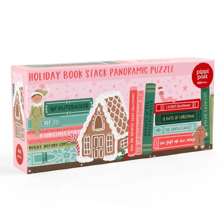 400 Piece Jigsaw Puzzle - Holiday Bookshelf Puzzle for Adults & Teens - Christmas Gift, Family Game Night, Winter Relaxation Activity