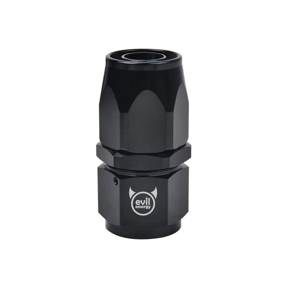 EVIL ENERGY AN Hose End Fitting - Straight Swivel Aluminum Black (4/6/8/10/12AN) - High Performance Fuel & Oil Line Connector for Racing, Automotive & Marine Applications
