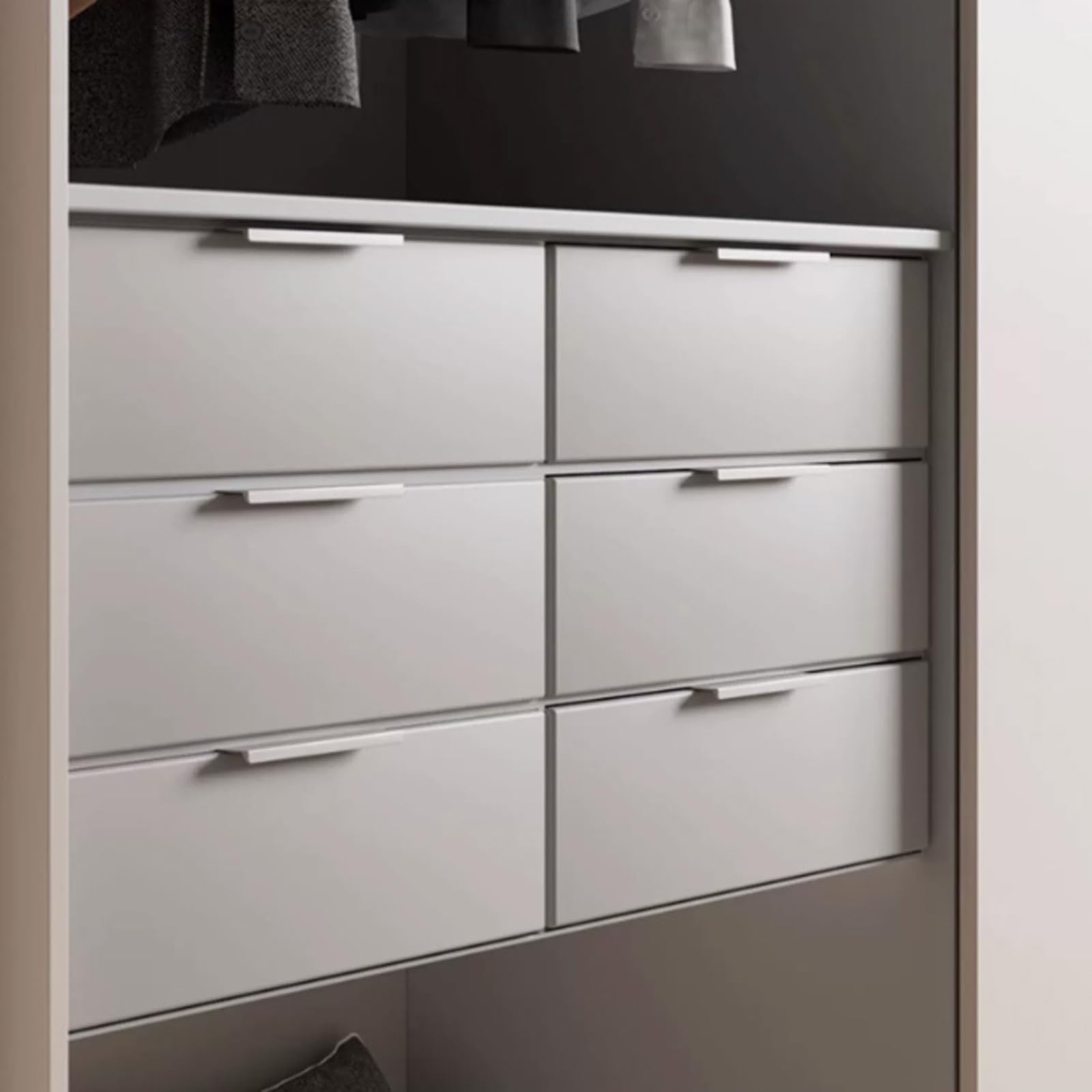 Modern Invisible Aluminum Alloy Concealed Kitchen Cabinet Handles - 40cm/15.7in White Finger Edge Pull for Drawers, Wardrobes & Furniture - Perfect for Contemporary Kitchen & Home Renovation Projects