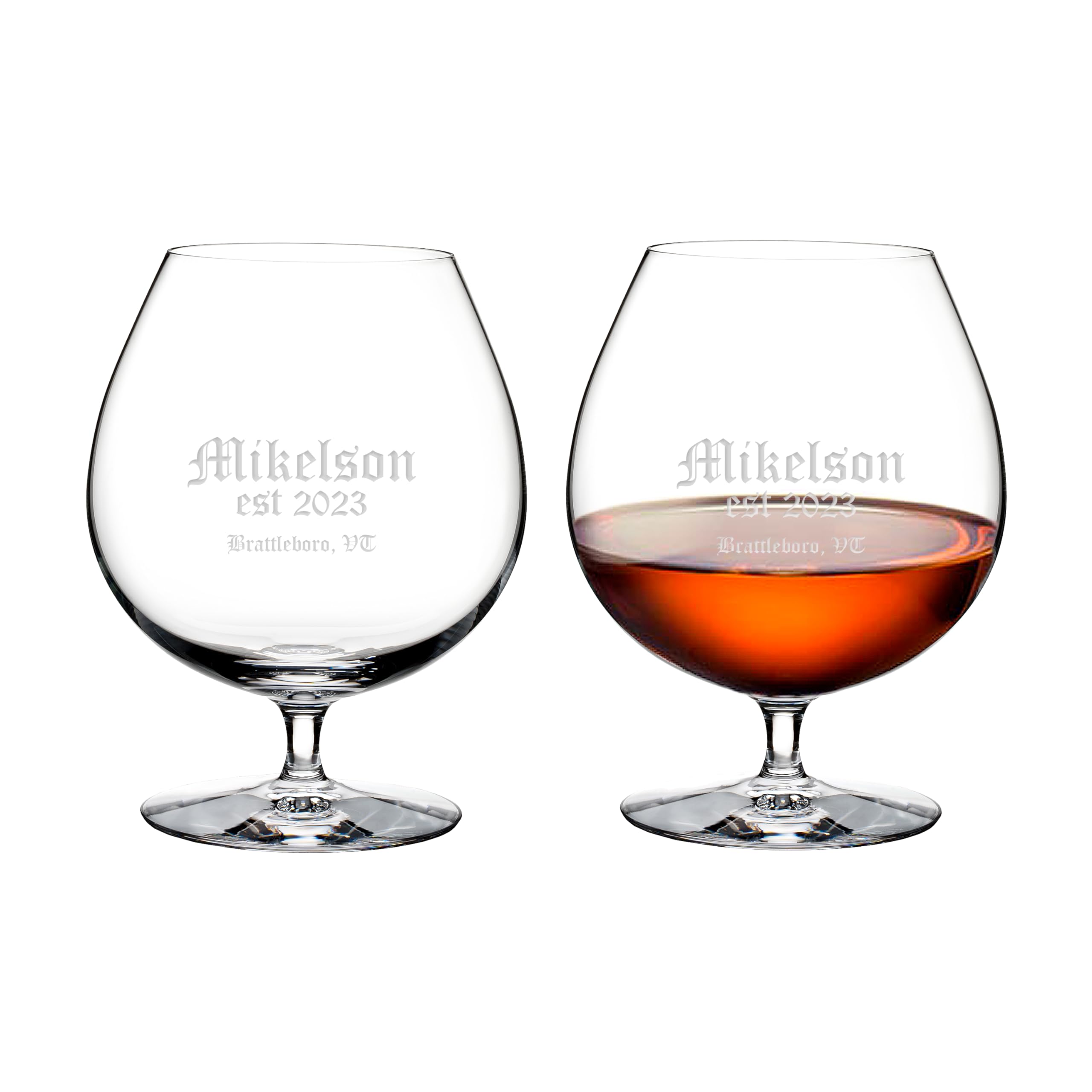 Waterford Personalized Elegance Brandy Snifters Set of 2 - Custom Engraved 28oz Crystal Glasses for Brandy, Cognac & Whiskey - Luxury Home Bar Accessories, Wedding Gifts & Anniversary Presents - Perfect for Entertaining, Special Occasions & Collector's Display