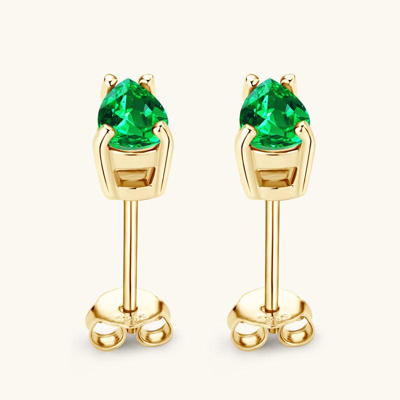 Vibrant Water Drop Emerald Stud Earrings – 14K Gold Plated Dangle Earrings for Women, Elegant Green Gemstone Jewelry Gift for Birthday, Anniversary | Perfect for Parties, Weddings & Special Occasions