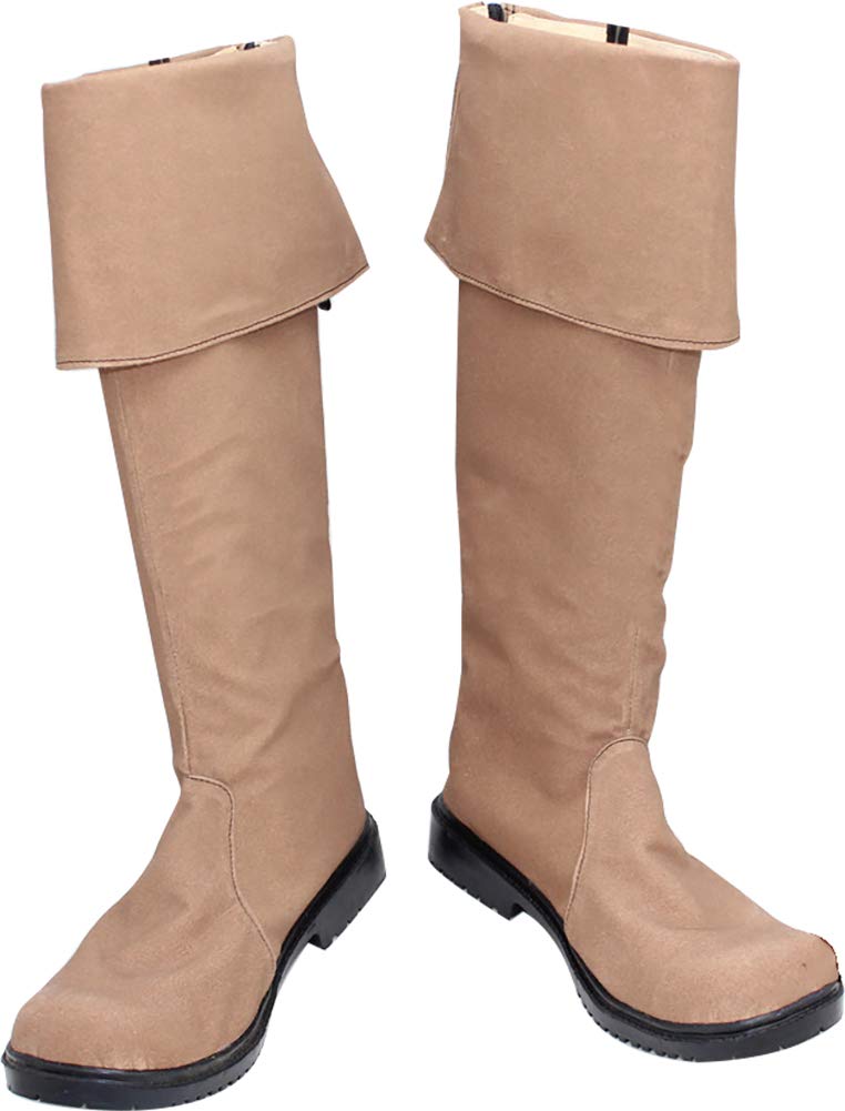 Authentic Pirate Jack Sparrow Cosplay Boots - Premium Leather Pirate Boots for Halloween & Costume Parties - Perfect for Pirates of the Caribbean Fans & Renaissance Fairs