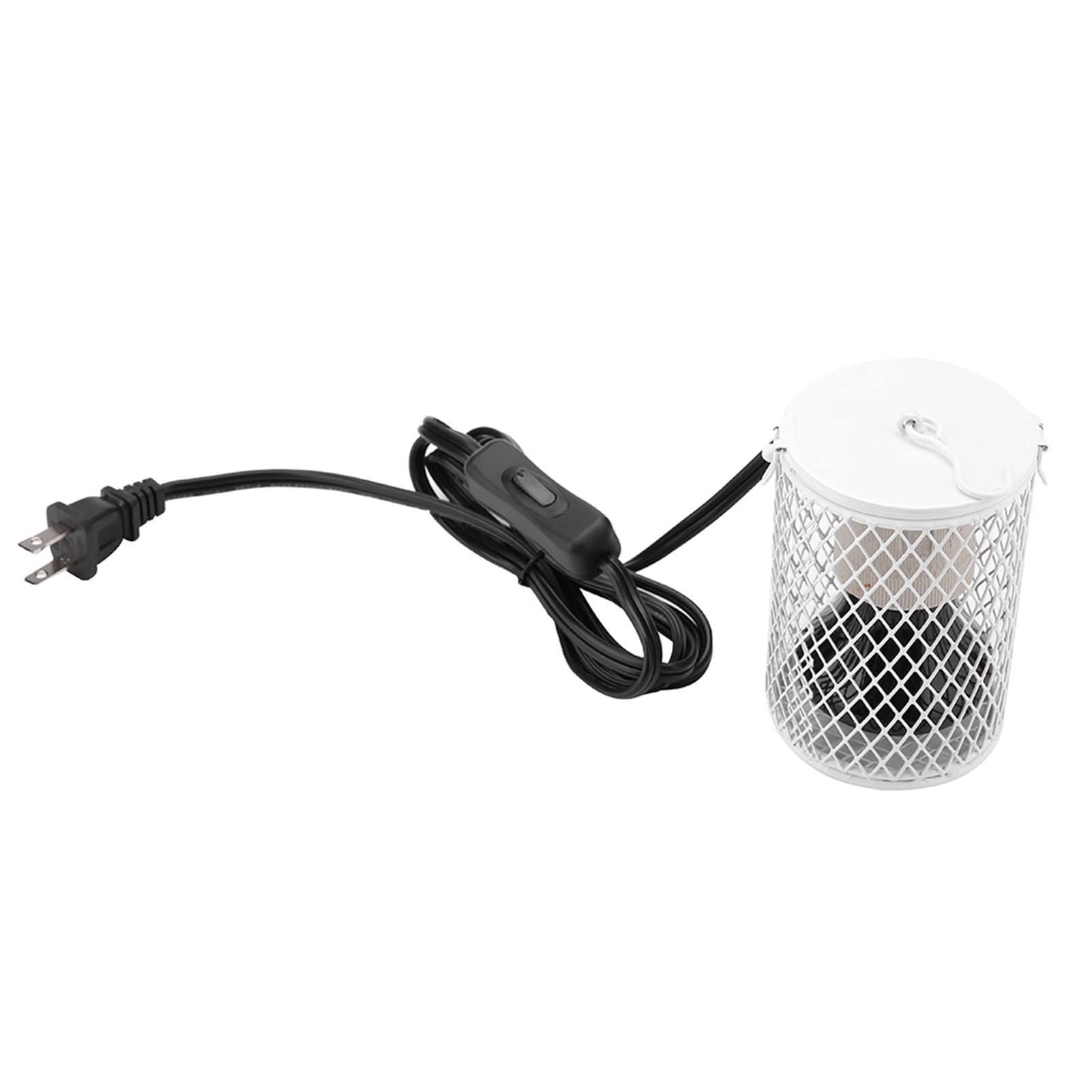 100W Ceramic Heat Emitter Bulb - Bird Heat Lamp with Power Switch & Anti-Bite Hook for Chicken Coop, Reptile Terrarium, Pet Brooder - Safe for Lizards, Snakes, Birds - US Plug 110-120V White - Perfect for Winter Warming & Nighttime Heating
