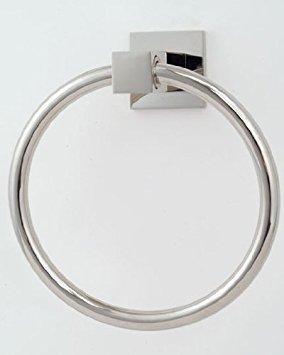Jaclo 4280-SG Cubix Towel Ring in Satin Gold - Modern Bathroom Accessory for Towel Organization & Spa-Like Decor
