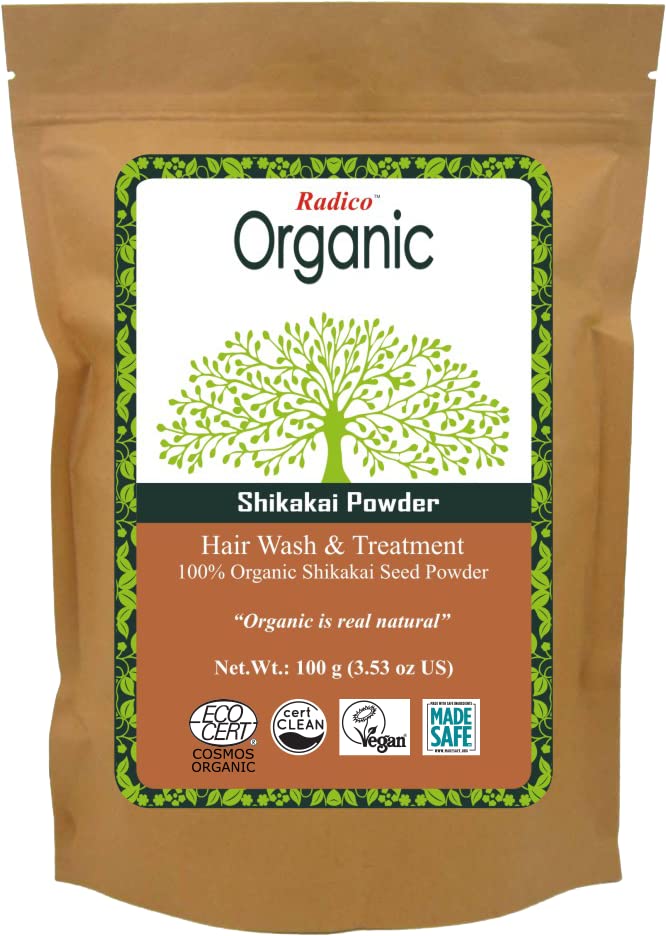 Organic Shikakai Hair Treatment Powder by Radico - 100% Natural & Chemical-Free for Soft, Shiny, Healthy Hair | Anti-Hair Loss, Repair Damaged Hair, Prevent Dandruff & Thinning | Herbal Ayurvedic Remedy for Daily Hair Care & Scalp Treatment (100g) | Perfect for Home Spa, Ayurvedic Routines & Natural Hair Growth Solutions