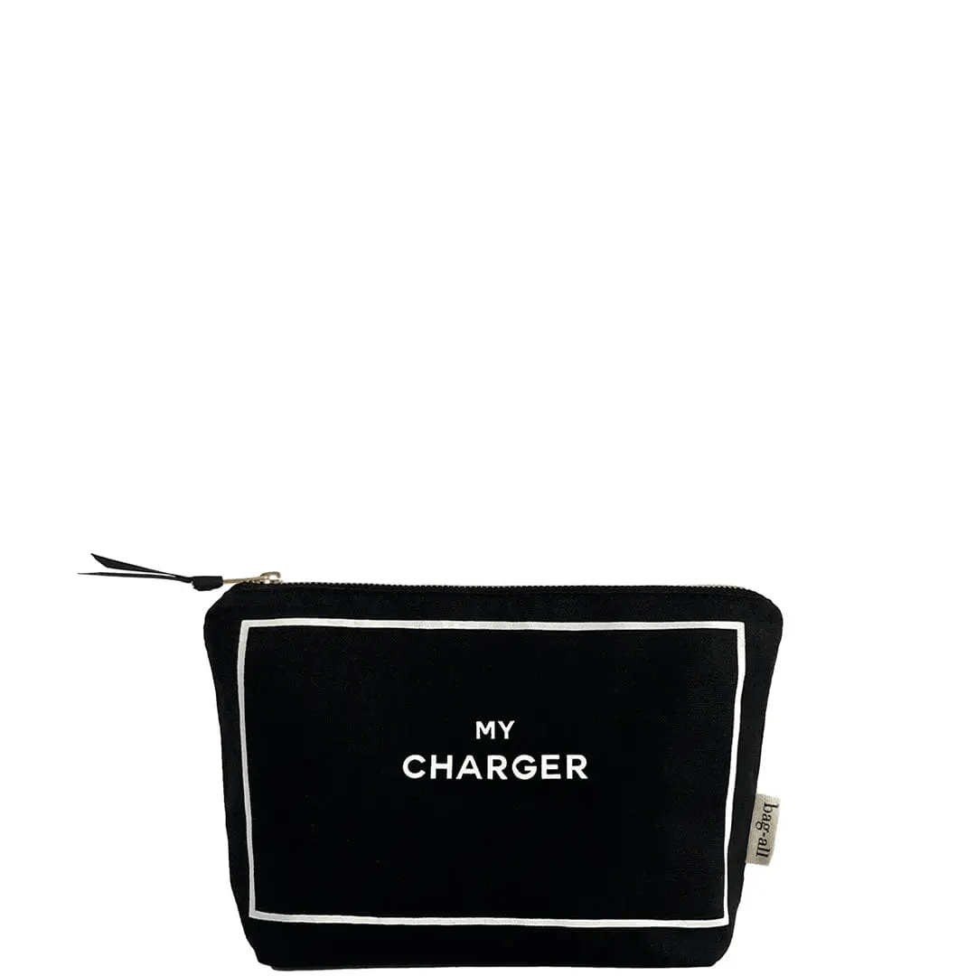 Premium Black Charger Pouch - Compact & Durable Cable Organizer for Phones, Tablets & Laptops - Perfect for Travel, Office & Home Use