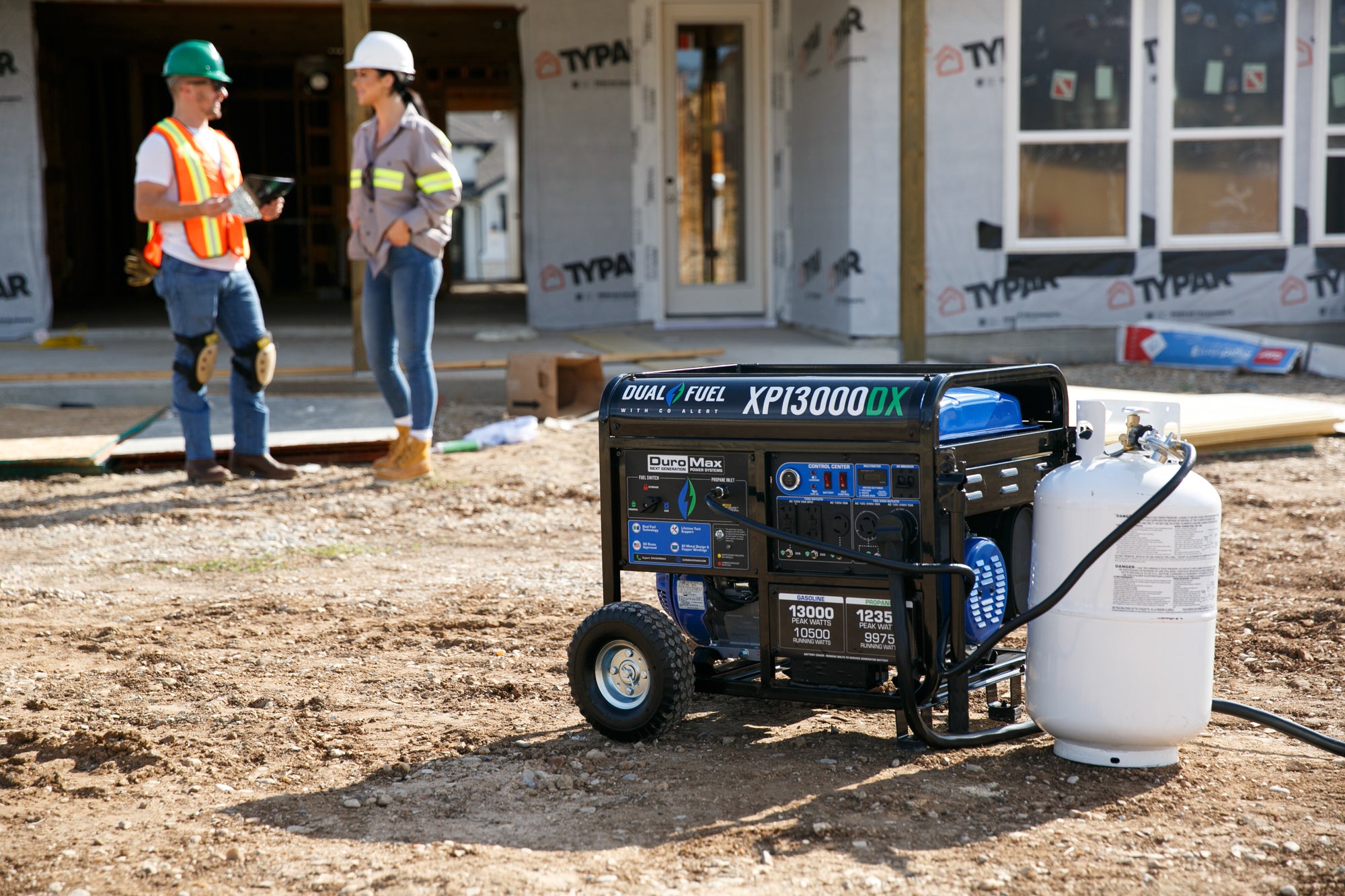 13,000W Dual Fuel Portable Generator with CO Alert - Reliable Backup Power for Home, Camping & Emergency Use