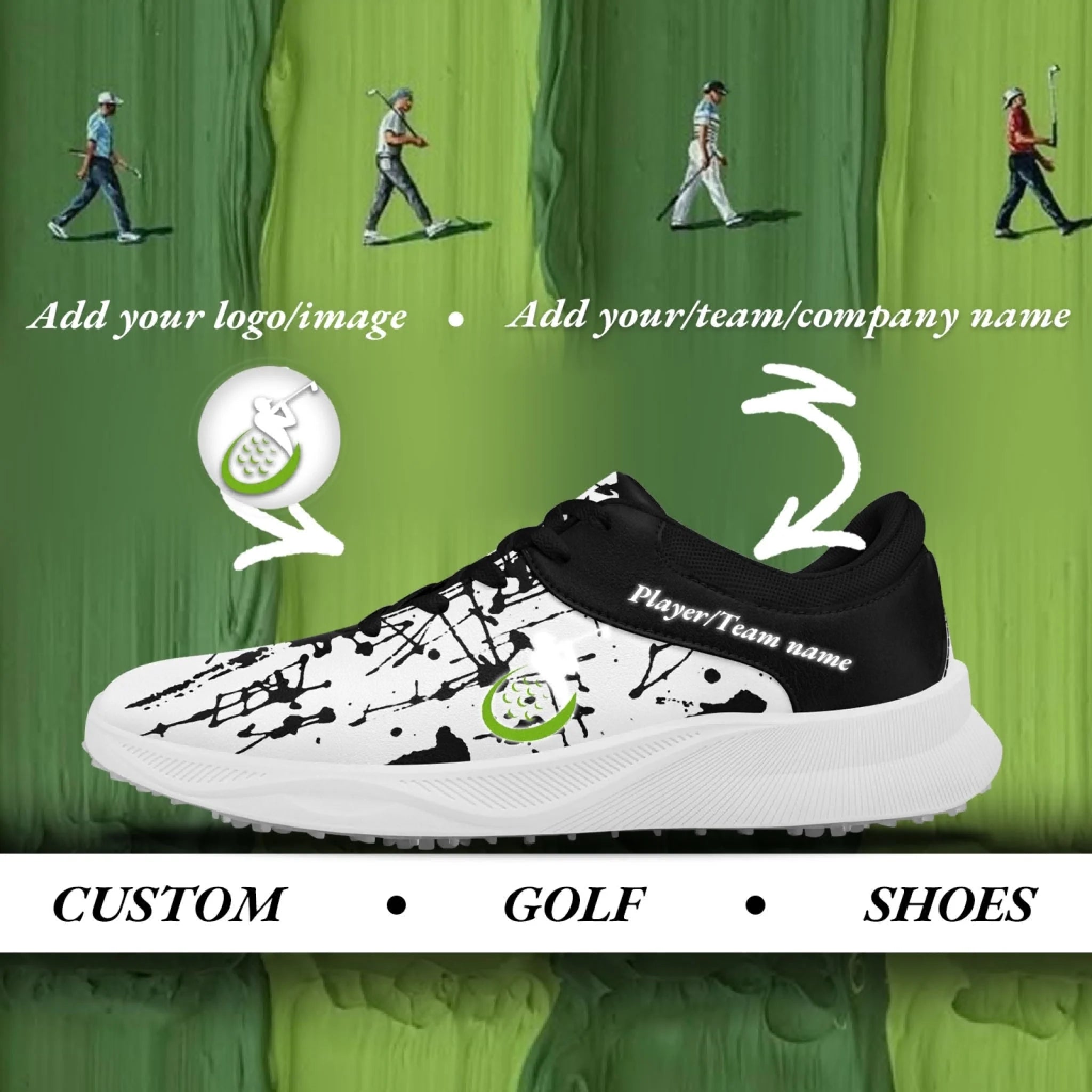 Custom Golf Performance Sneakers for Men & Women - Personalized Durable Athletic Shoes for POD Resellers - Lightweight Comfortable Design for Golfing, Running & Casual Wear (FN062 25020099 6)