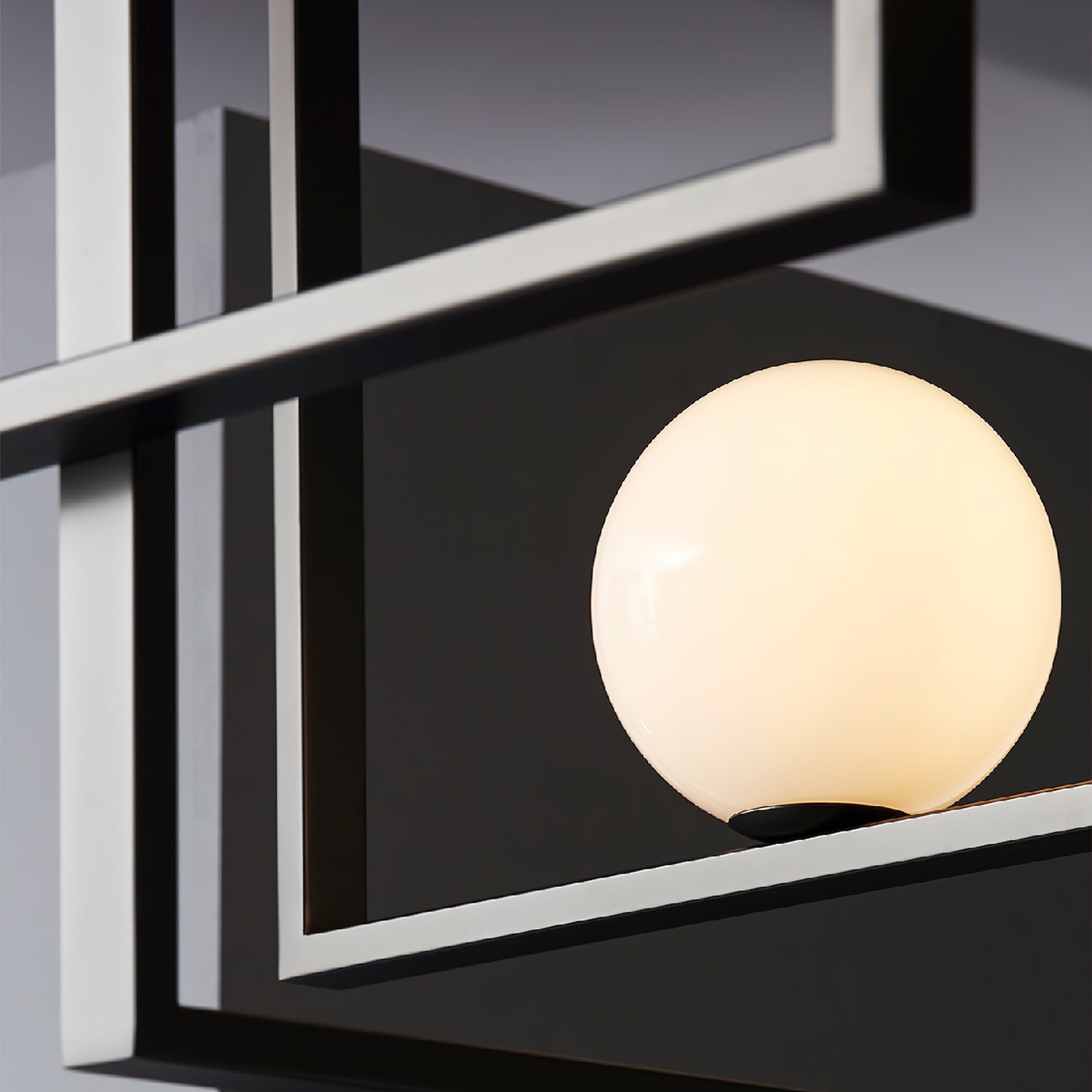 Modern Mondrian Style Rectangular Chandelier - Geometric LED Ceiling Light Fixture for Dining Room, Living Room, Bedroom & Office Decor
