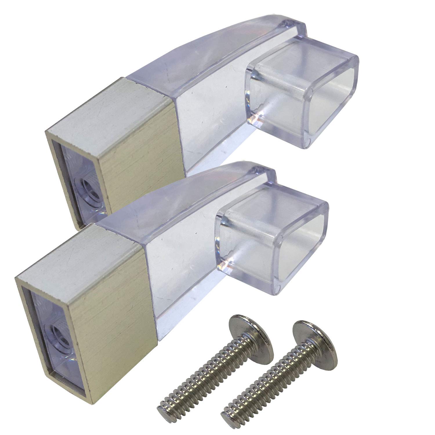 Gordon Glass Clear Acrylic Towel Bar Brackets - Brushed Nickel Finish - Modern Bathroom Hardware - Perfect for Bathroom, Kitchen & Spa Decor (Towel Bar Not Included)