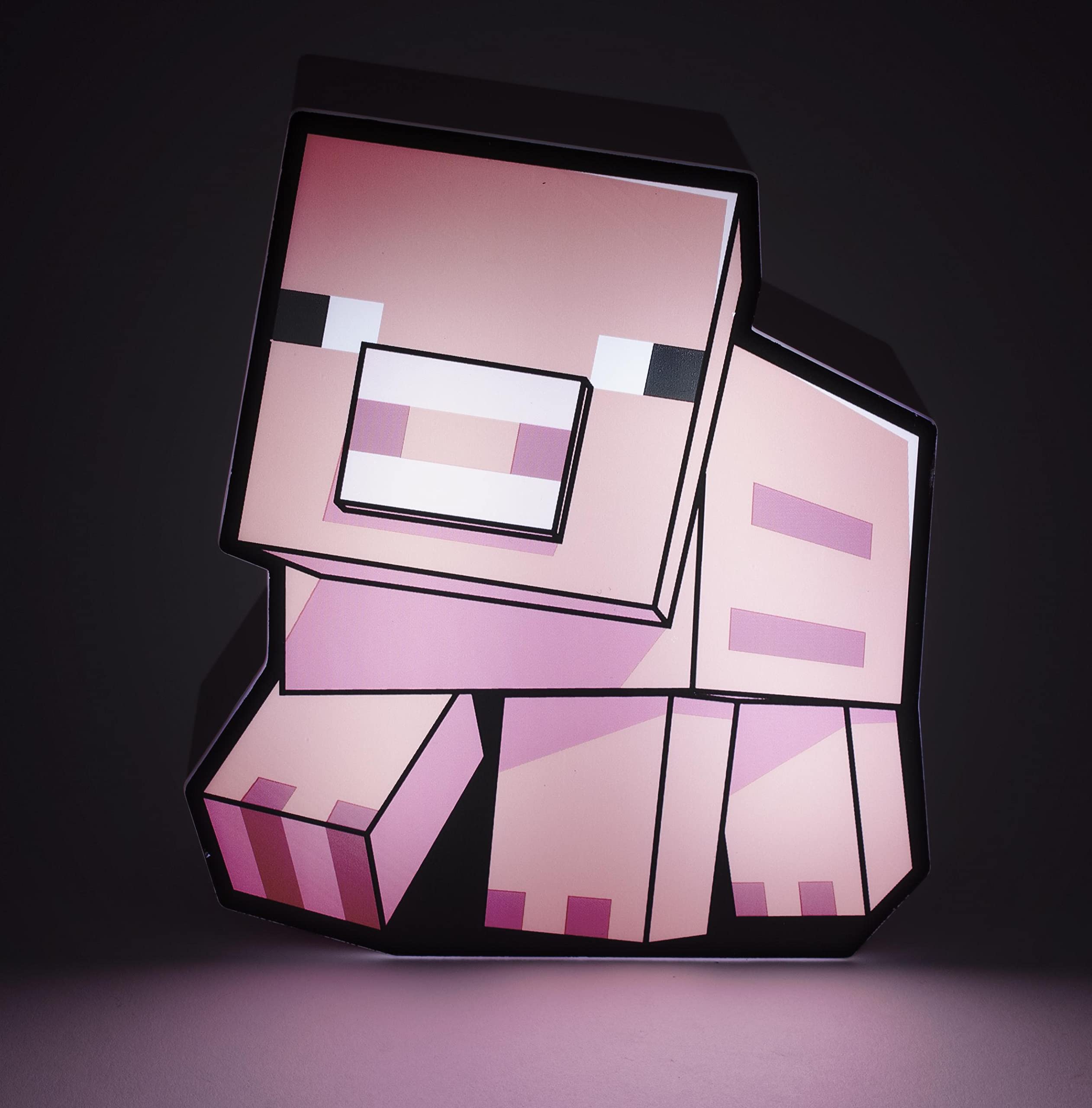 Official Minecraft Pig Night Light - Licensed LED Desk Lamp & Kids Bedroom Decor for Boys & Girls - Perfect for Bedtime, Gaming Rooms & Study Areas