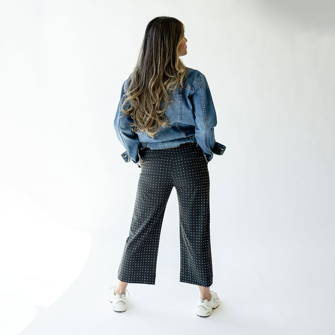 Audrey Wide Leg Pants with Polka Dot Print - Stylish High Waisted Palazzo Pants for Women | Perfect for Office, Casual Outings & Special Occasions