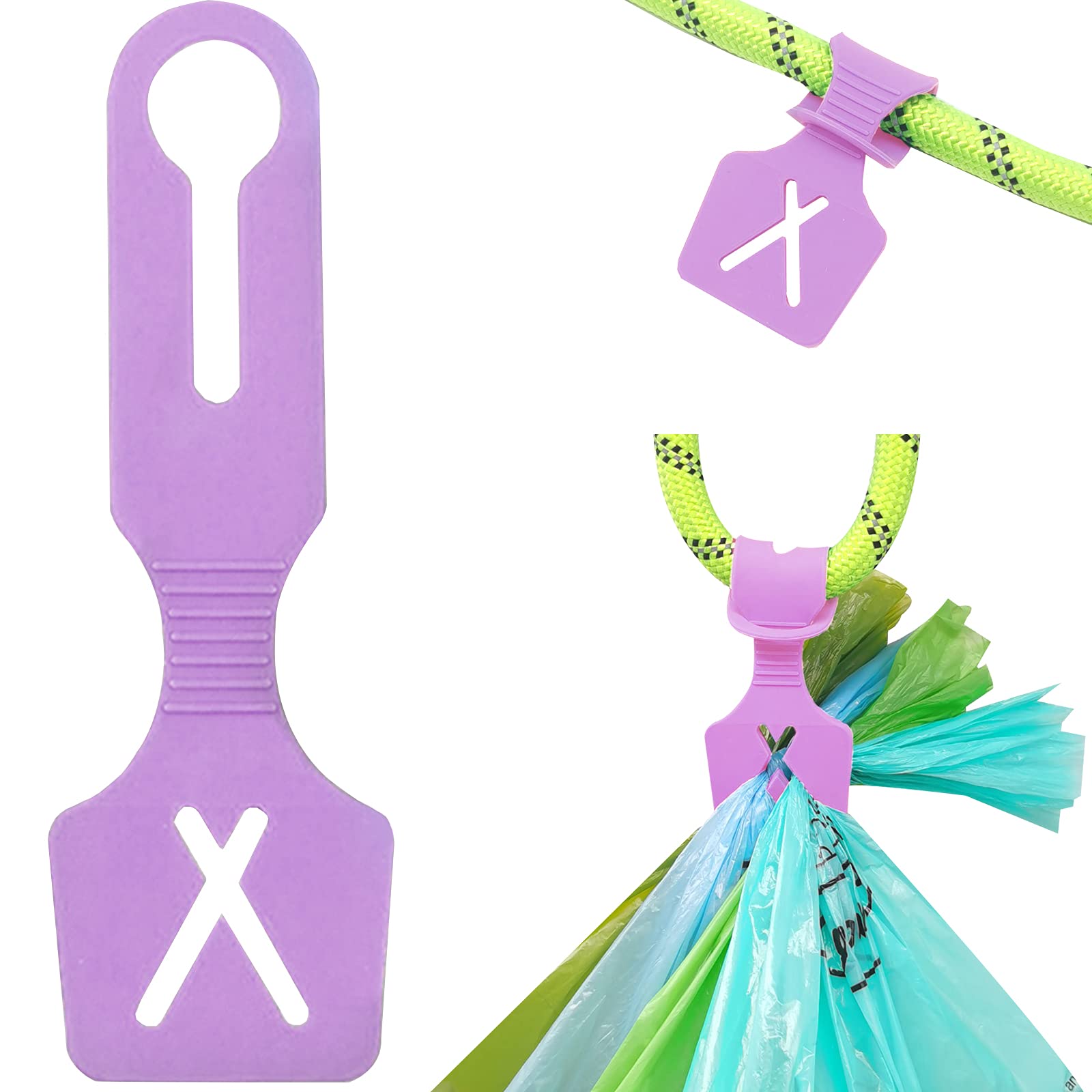 Eco-Friendly Silicone Dog Poop Bag Holder | Hands-Free Leash Dispenser for Pet Waste | Fits Any Dog Leash | Convenient Dog Walking Accessory | Lavender Purple (1 Count) | Perfect for Park Walks, Hiking & Outdoor Adventures