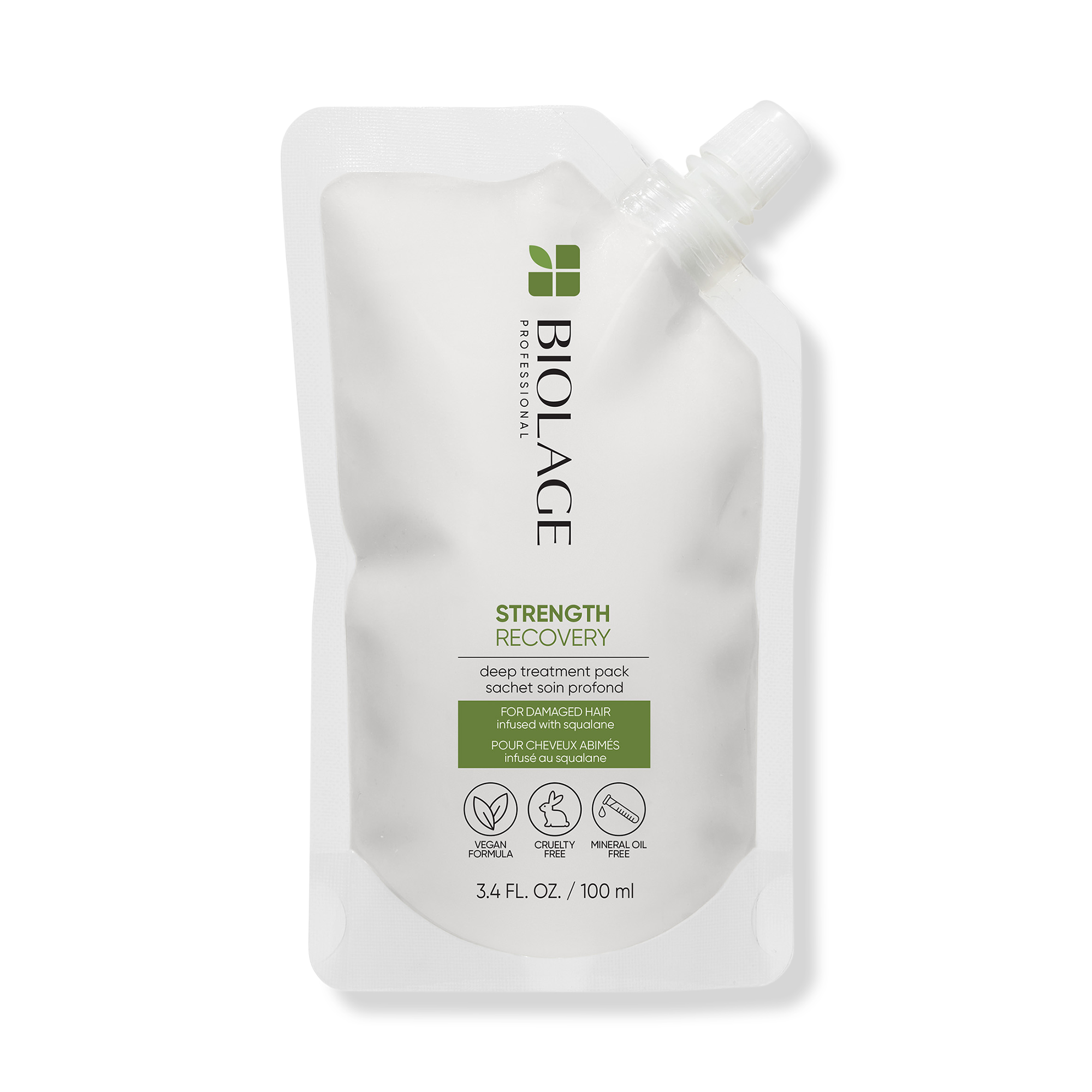 Biolage Strength Recovery Deep Treatment Pack for Damaged Hair | Repairing Hair Mask with Keratin & Amino Acids | Salon-Quality At-Home Hair Care for Dry, Brittle Hair