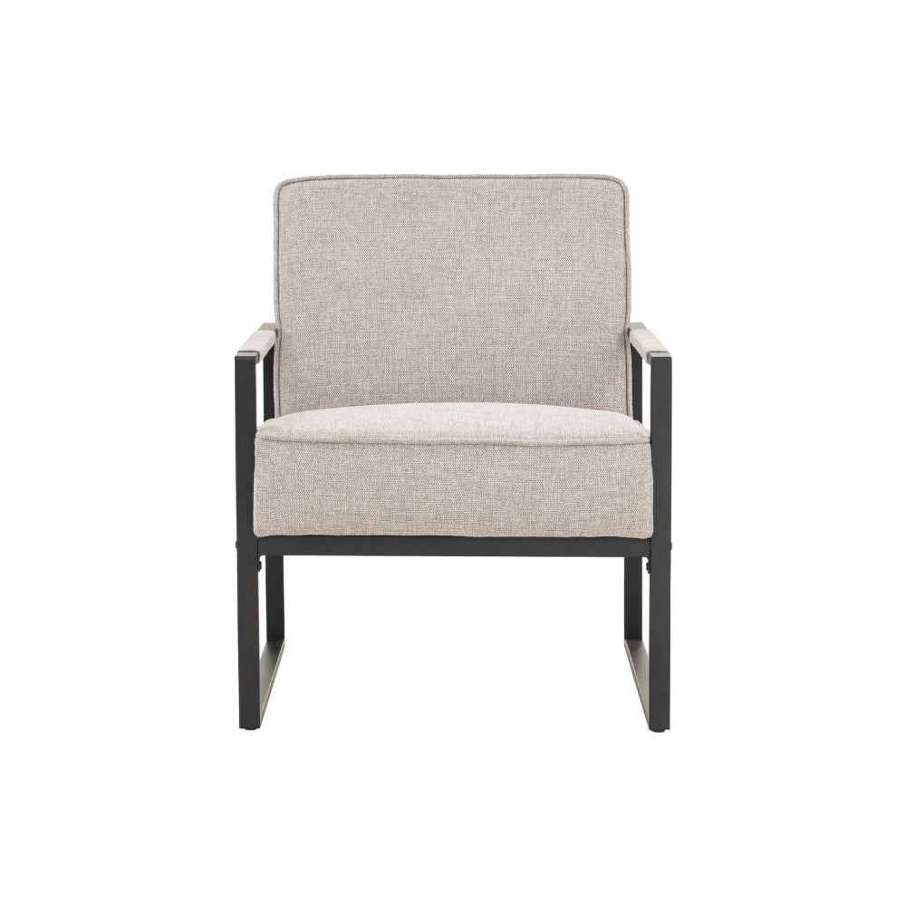 CALIBRA Single Seater Lounge Chair - Modern Black & Grey Accent Chair for Living Room, Bedroom or Office - Comfortable Reading Chair with Ergonomic Design