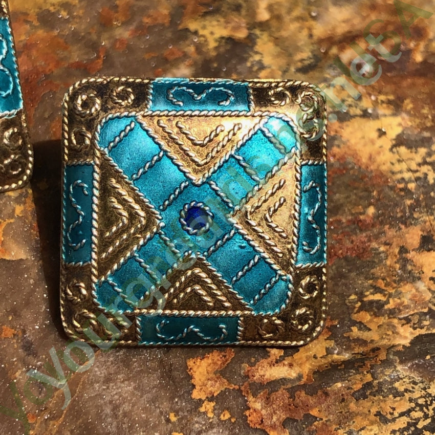 Vintage Guillouche Enamel Sterling Silver Pierced Earrings - Handcrafted Floral Dangle Earrings for Women, Gift Box Included | Perfect for Weddings, Parties & Special Occasions