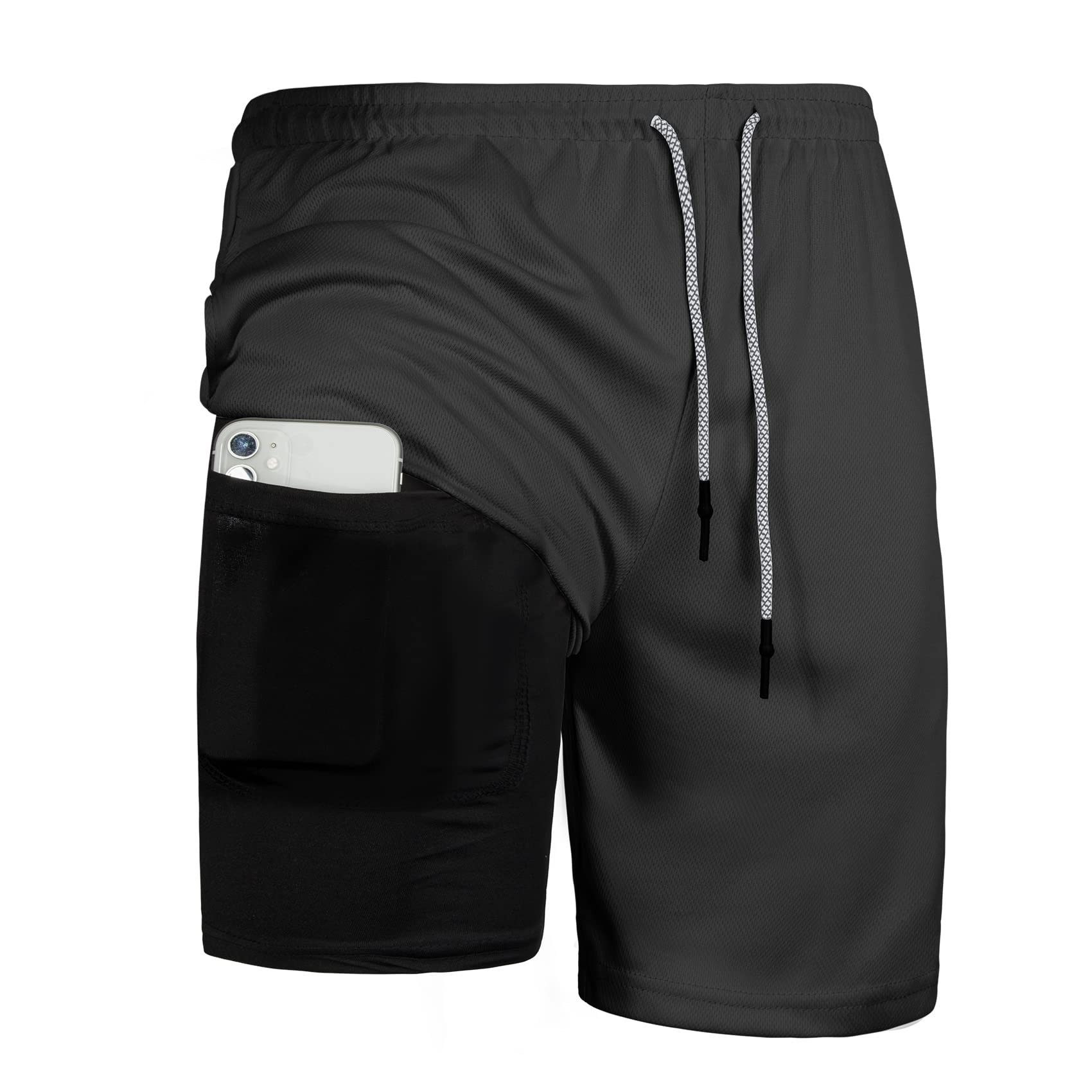 Men's 2-in-1 Athletic Shorts - Quick Dry Gym Workout & Running Shorts with Mesh Liner & Pockets | Perfect for Yoga, Training, Jogging & Outdoor Sports