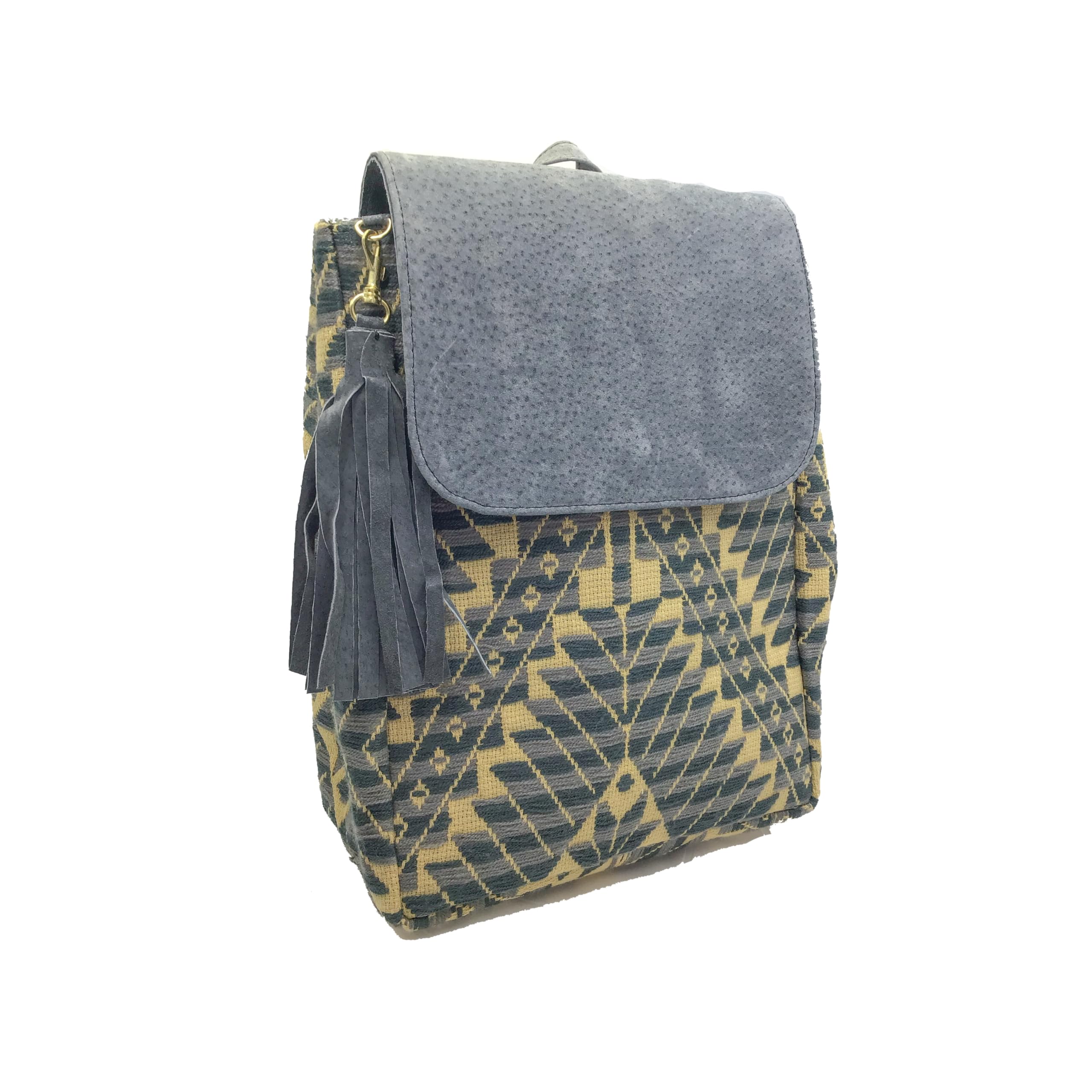 Handmade Mexican Leather Backpack 'María' by Jühue Artesanal - Pink Embroidered Unique Piece with Artisan Craftsmanship | Perfect for Travel, Work & Everyday Use