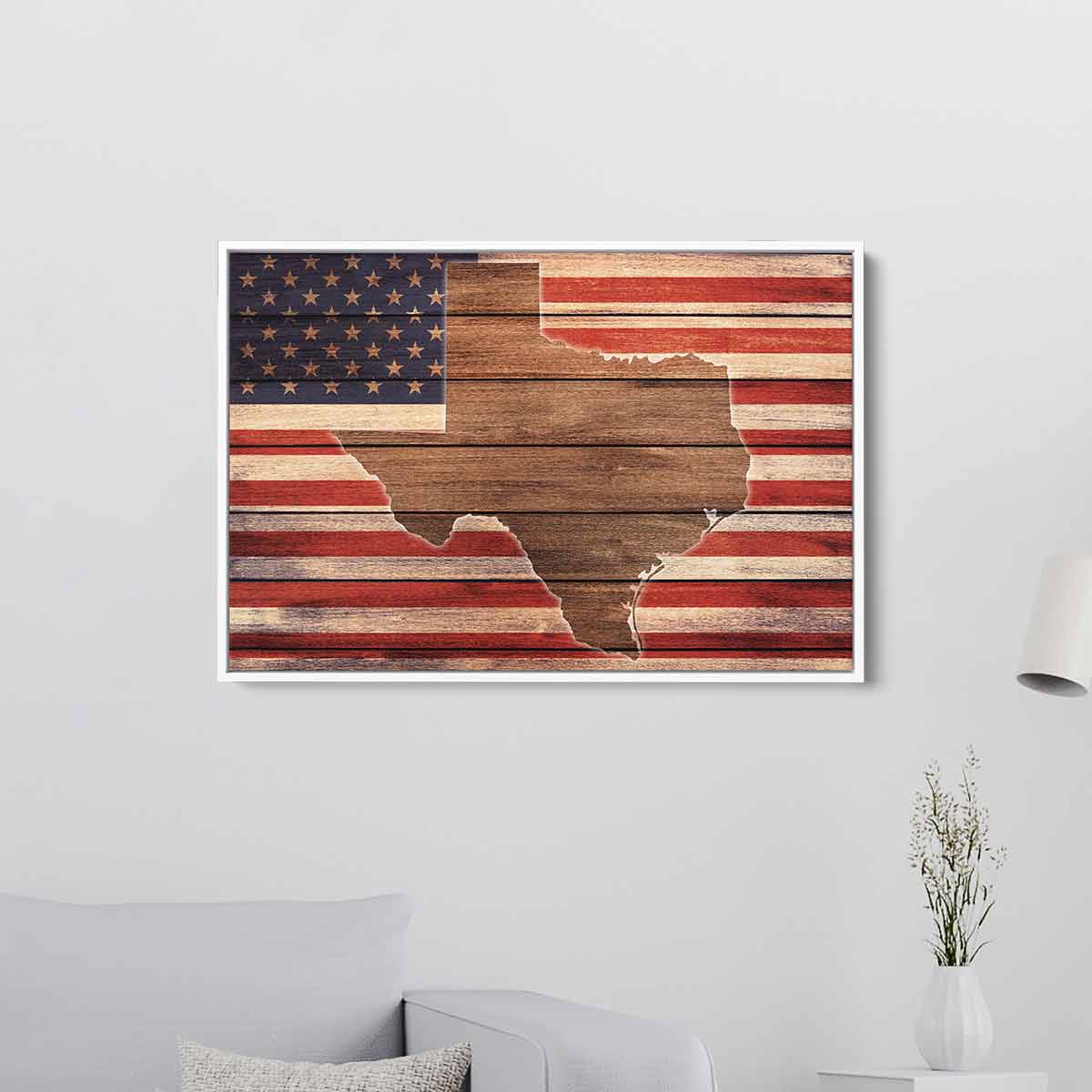 Red Texas Map Wall Art Canvas - 56 Inch Large Texas State Decor for Home & Office - Perfect for Living Room, Bedroom, or Texas-Themed Spaces