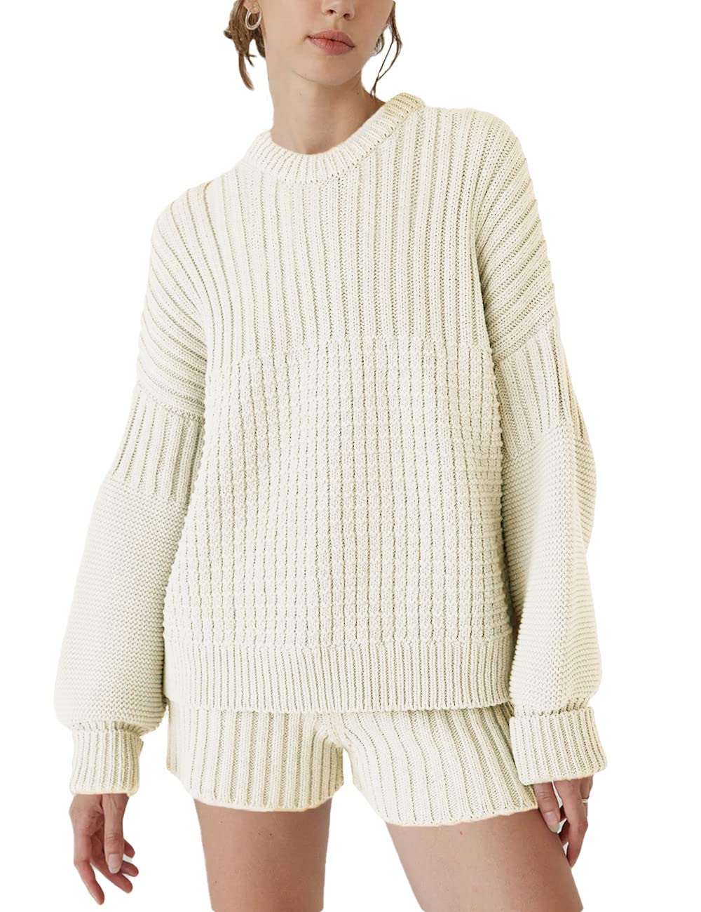 FACDIBY Women's Oversized Sweaters - Long Sleeve Crewneck Pullover Sweater, Chunky Knit Loose Jumper Top for Casual Wear, Winter Fashion & Cozy Outfits