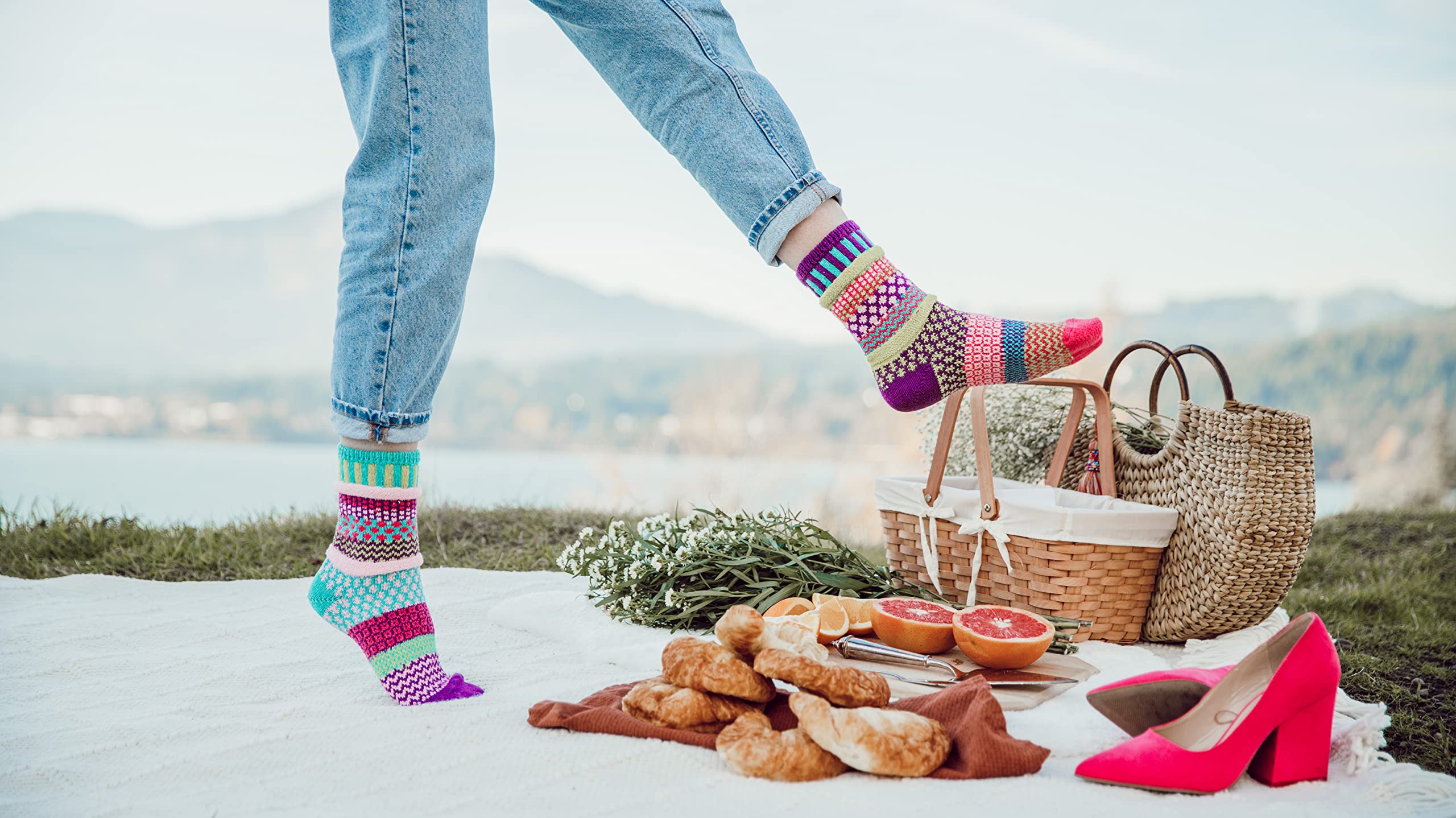 Solmate Socks - Fun Mismatched Crew Socks for Women & Men | Comfortable Cotton Socks for Everyday Wear, Workout & Gifts