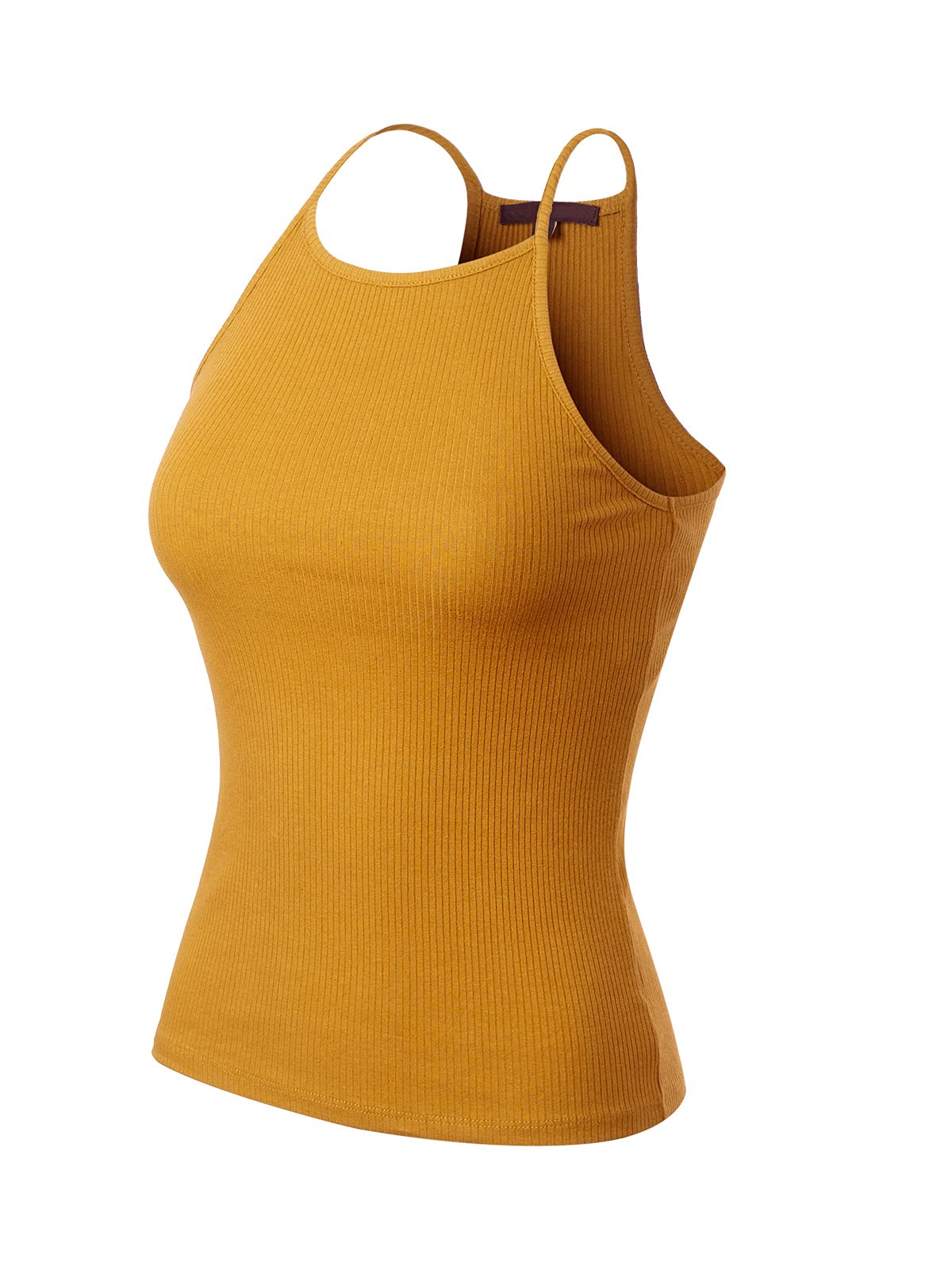 MixMatchy Women's Ribbed High Neck Tank Top - Casual Basic Activewear for Yoga, Gym & Everyday Wear