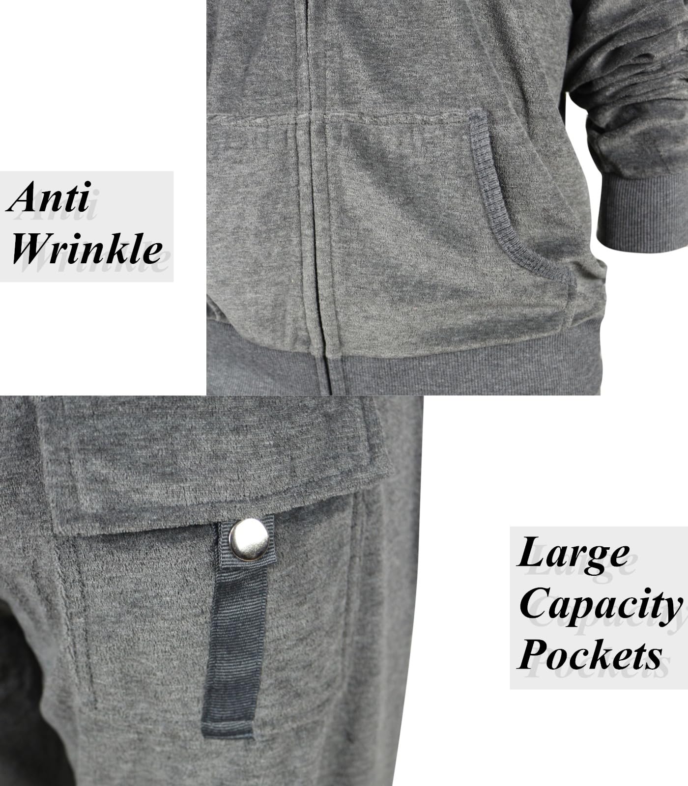 Women's Velour Sweat Suit Set - Comfortable Zip Hoodie & Jogger Pants for Workout, Lounge & Casual Wear | Soft Athletic Outfit for Yoga, Running & Everyday Comfort