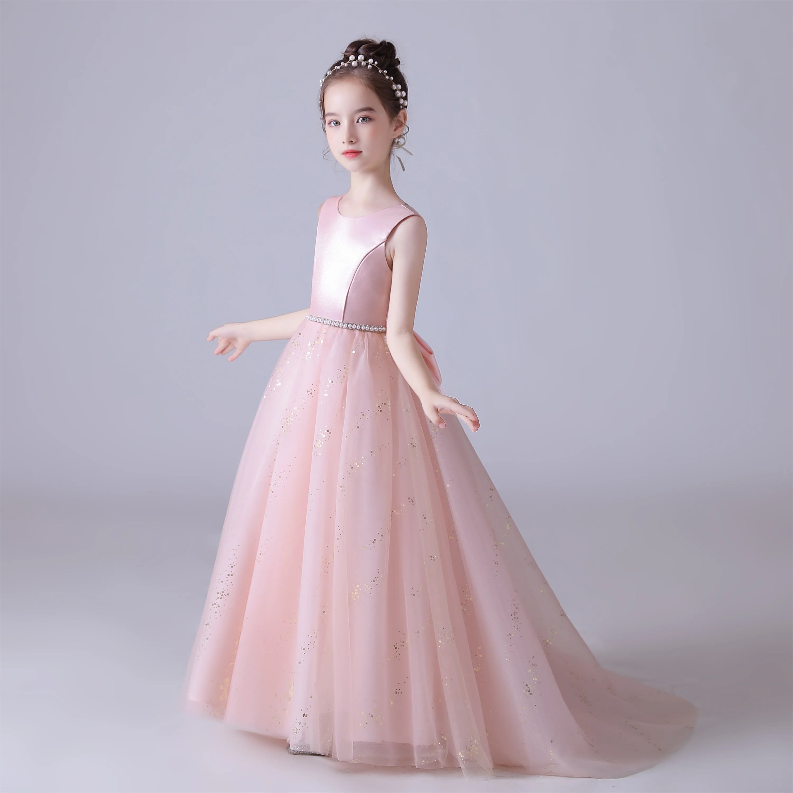 Sparkling Tulle Flower Girl Dress for Kids - Sleeveless Princess Gown for Birthday Party, Wedding, Pageant & Special Occasions