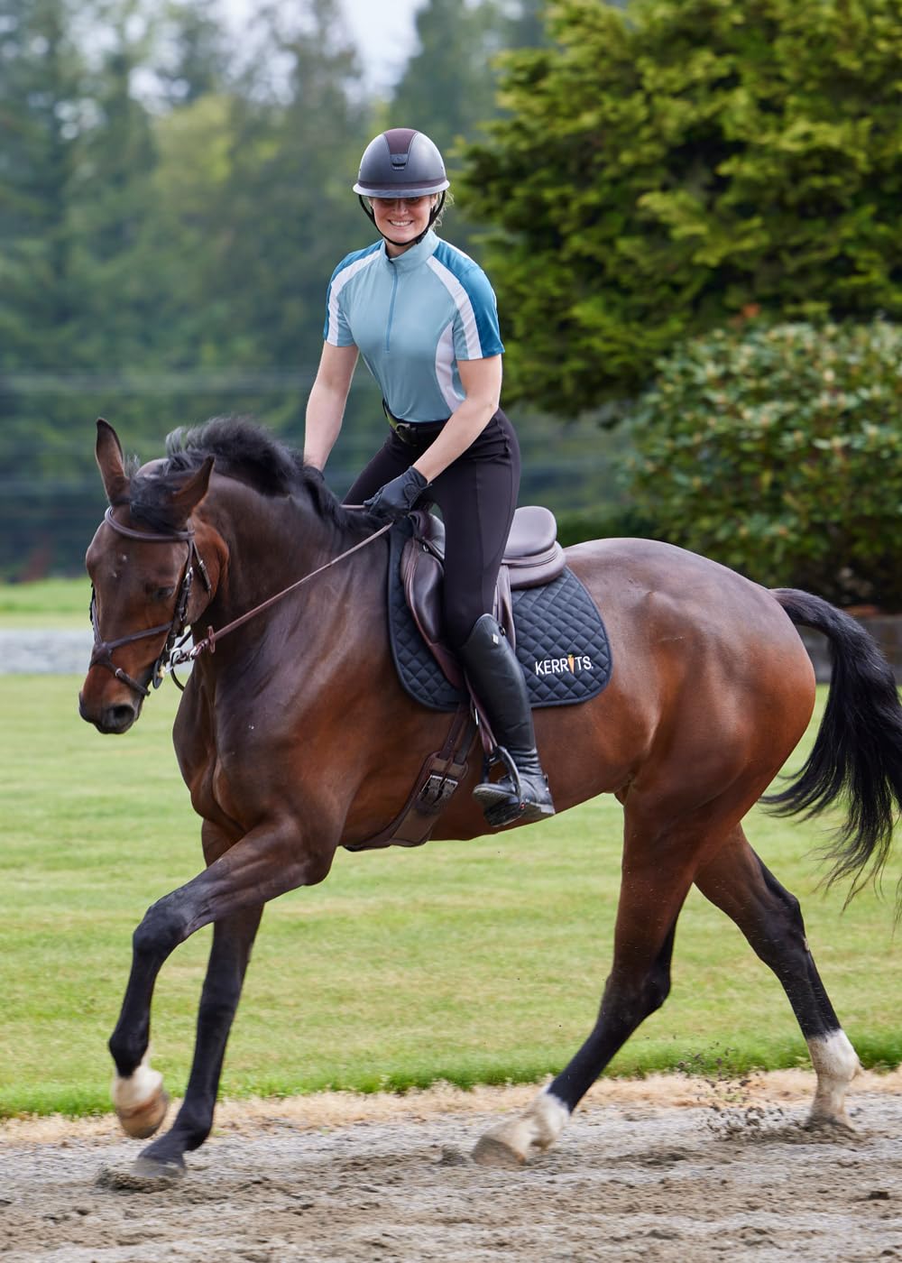 Kerrits Women's Coolcore Full Leg Grip Horse Riding Tights – Breathable Cooling Equestrian Leggings with Silicone Grips & Pockets for Training, Dressage & Trail Riding