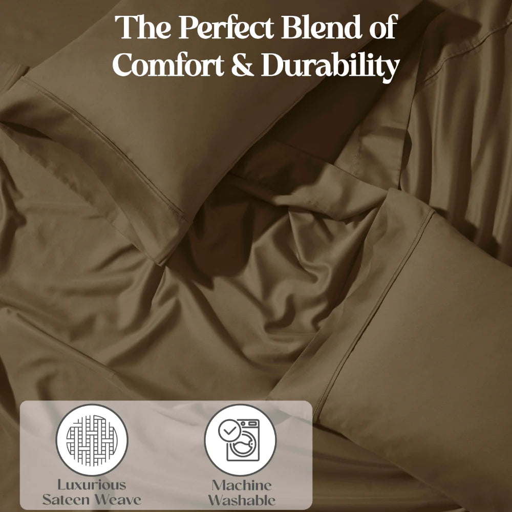 Premium 1200 Thread Count Cotton Blend 2-Piece Solid Pillowcase Set - Ultra Soft & Breathable for Bedroom Luxury (White, Queen Size) | Perfect for Home, Hotel, or Gift Giving