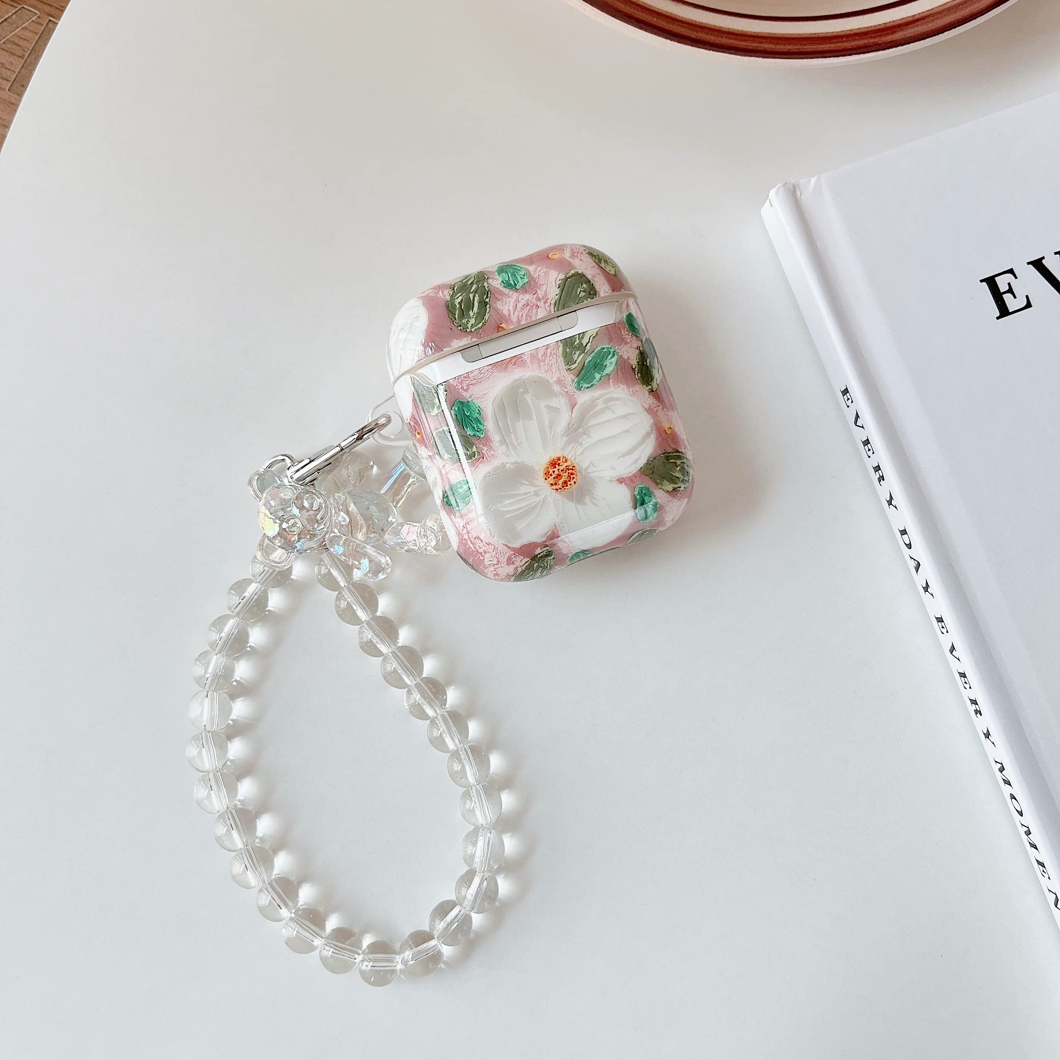 Colorful Floral AirPods Pro Case with Pendant - Stylish Protective Cover for AirPods Pro 1/2/3 (Wireless Charging Compatible) - Perfect Gift for Women, Men, Teens - Gym, Travel & Everyday Use