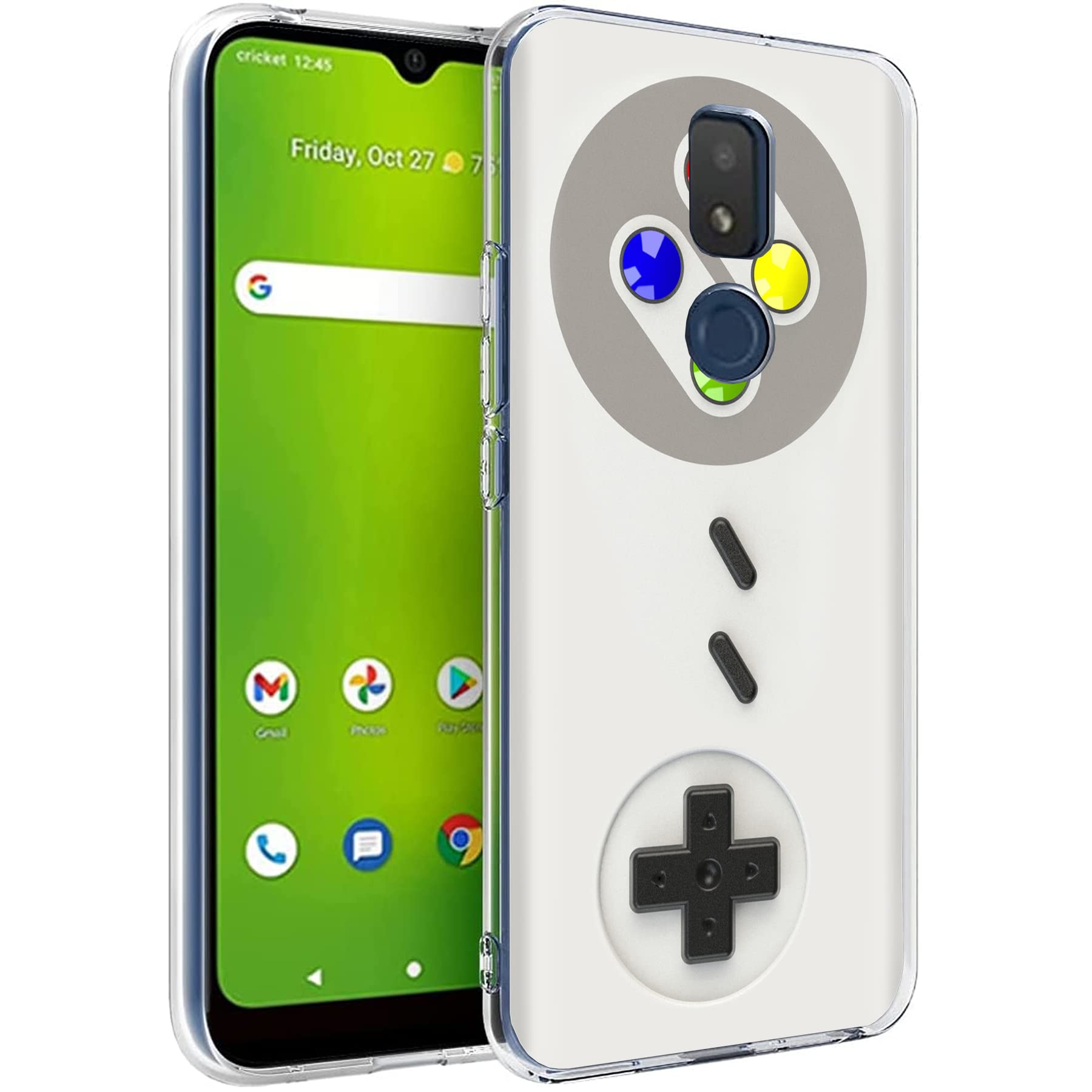 Slim Thin Gel TPU Case for Cricket Icon 3 / Cricket Splendor / AT&T Motivate 2 - Lightweight Flexible Soft Anti-Scratch Cover with Gameboy Print | Made in USA | Perfect for Gaming, Daily Protection & Style