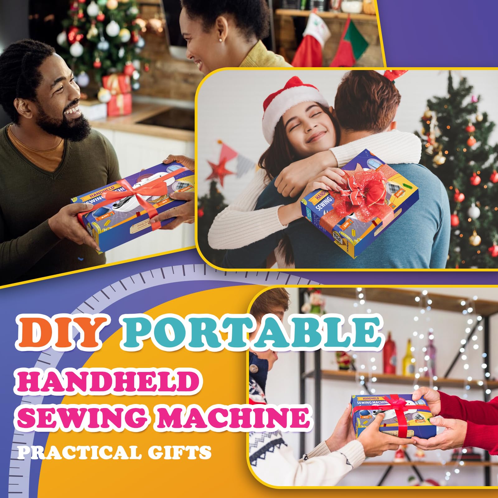 Portable Handheld Sewing Machine with Accessory Kit - Mini Electric Sewing Machine for Beginners, DIY Clothes Repair, Home & Travel Use - Quick Stitch for Fabrics, Emergency Repairs & Craft Projects