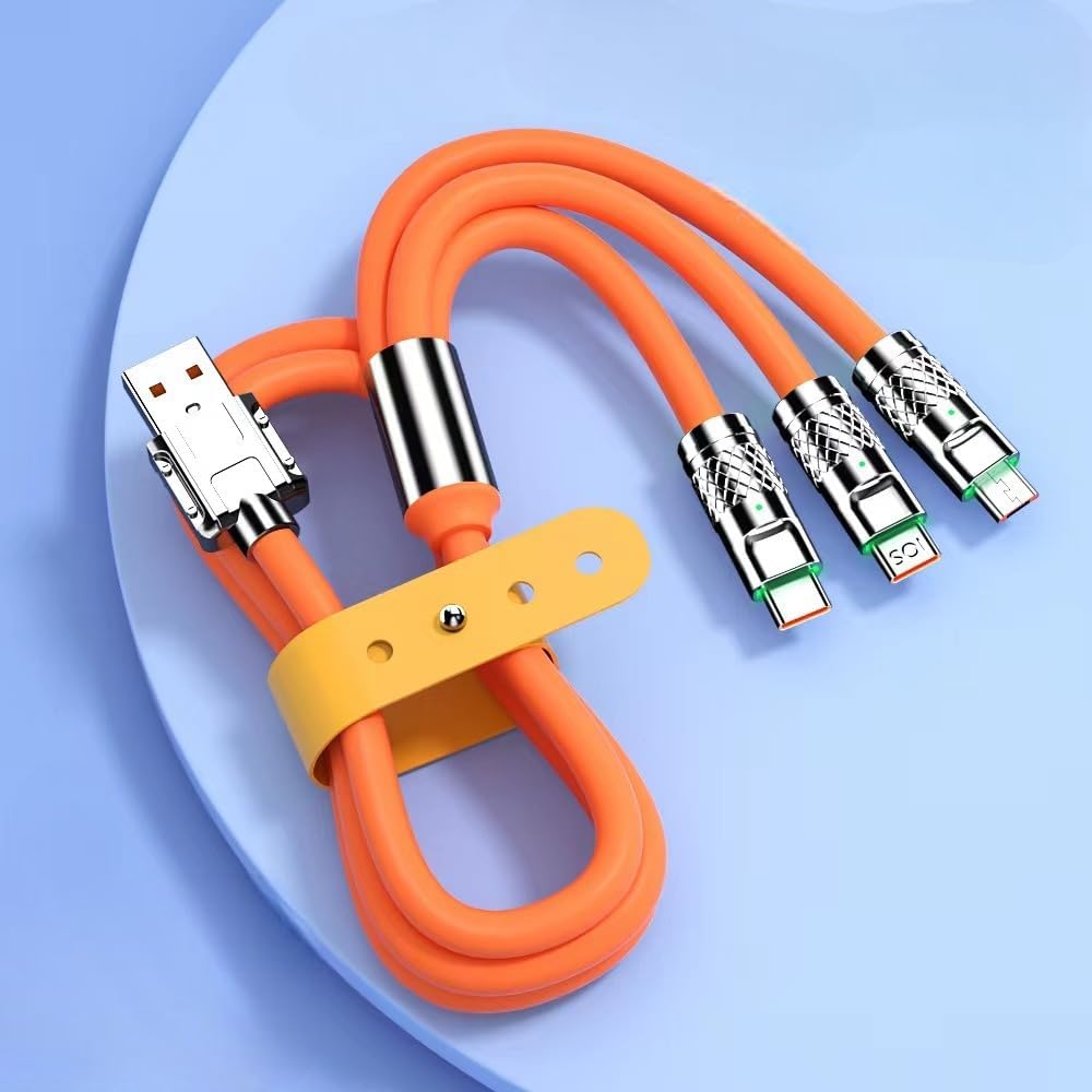 ALI SHIPPING Ultra-Durable 120W Fast Charging Cable - USB-C & Micro USB Connectors for Multiple Devices | Perfect for Travel, Home & Office Charging