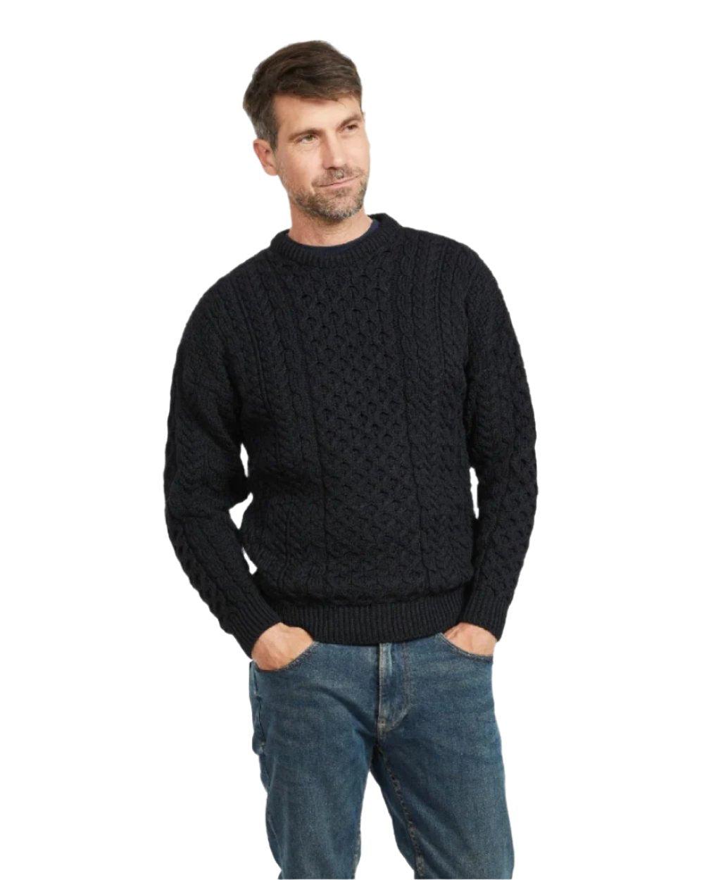 Aran Inisheer Traditional Irish Wool Sweater for Men & Women - Warm Handmade Knitwear for Winter, Fall & Outdoor Activities