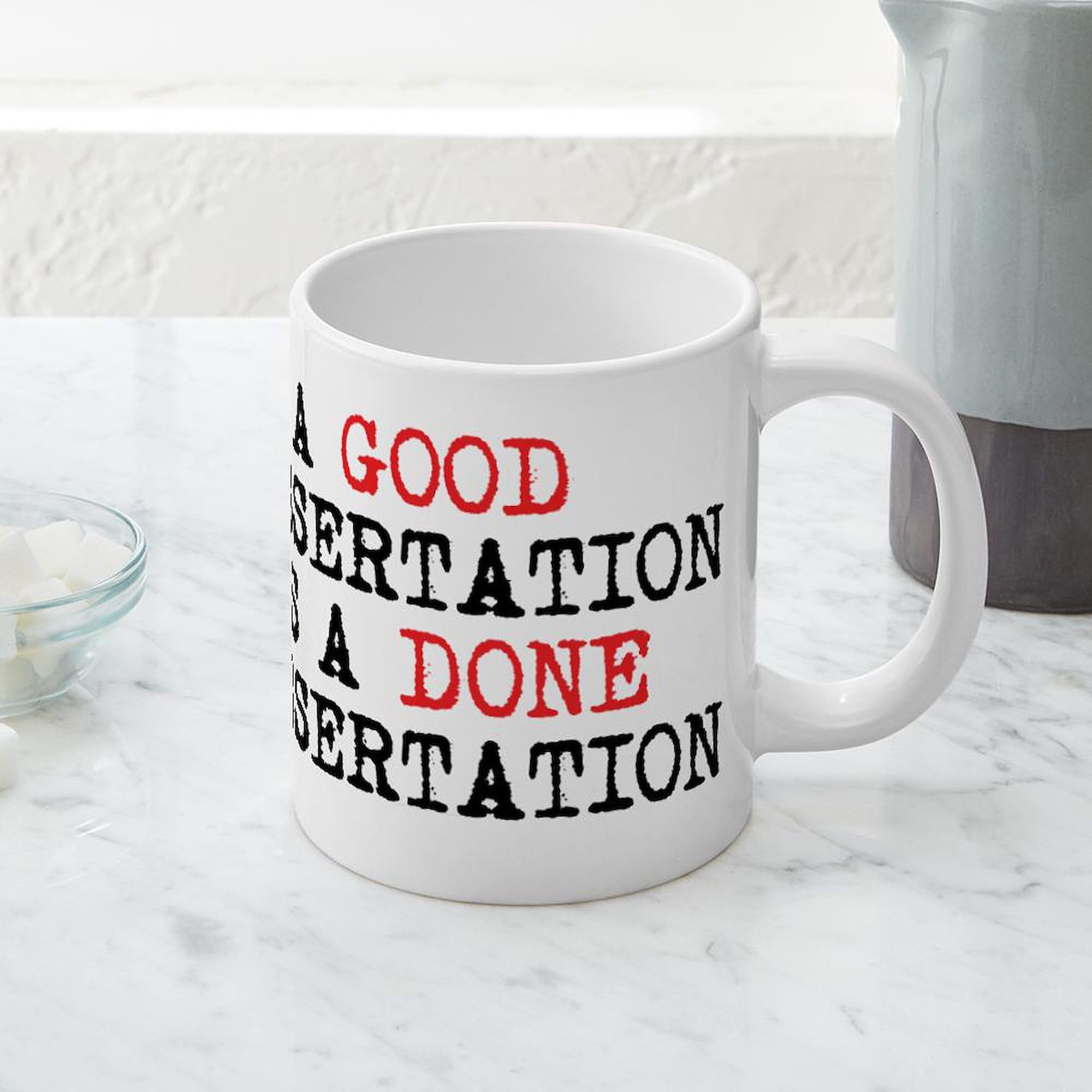 20 oz Ceramic Coffee Mega Mug - Dissertation Themed Gift for Students & Professors - Perfect for Study Breaks, Office Use & Academic Celebrations