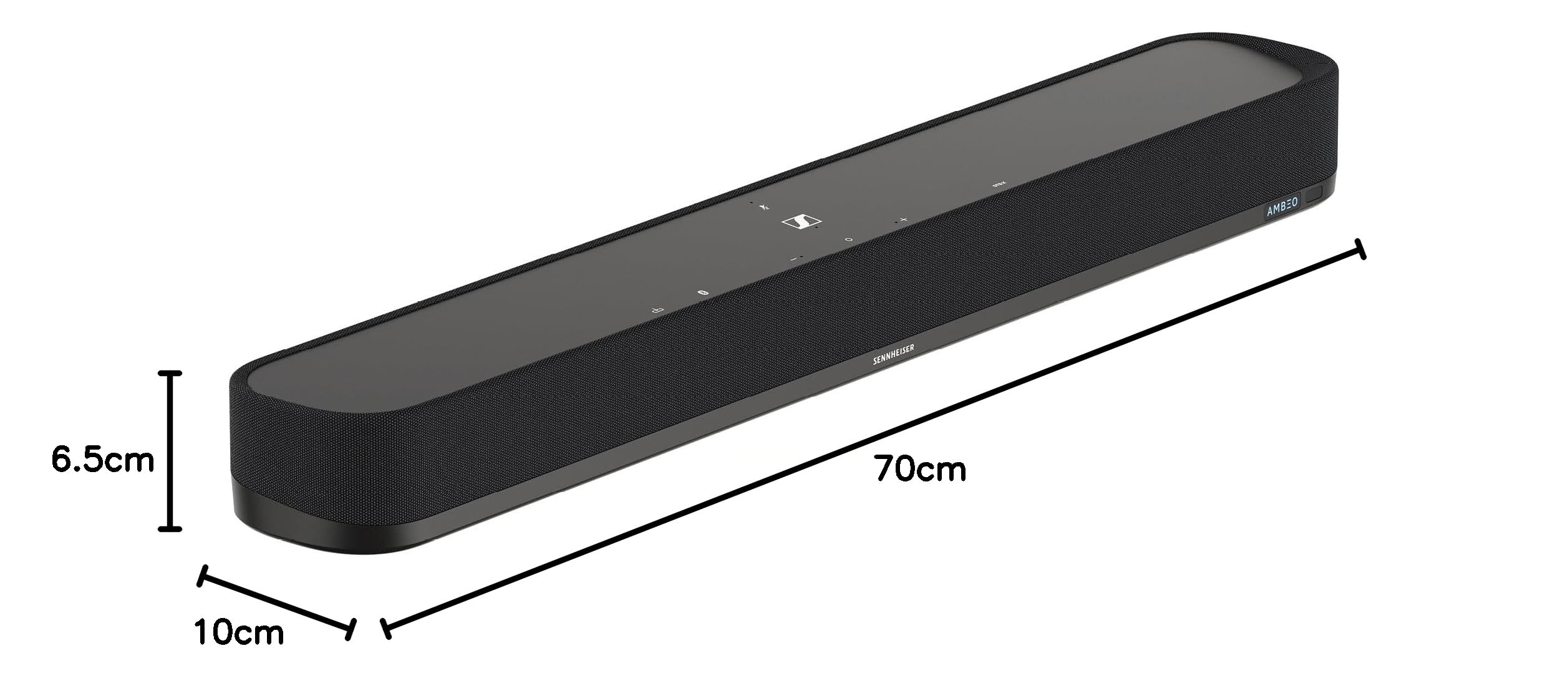Sennheiser AMBEO Soundbar Mini - Compact 3D Soundbar with Immersive Audio for TV, Movies & Music | Adaptive EQ, Bluetooth/WiFi Connectivity | Perfect for Home Theater & Gaming Setup