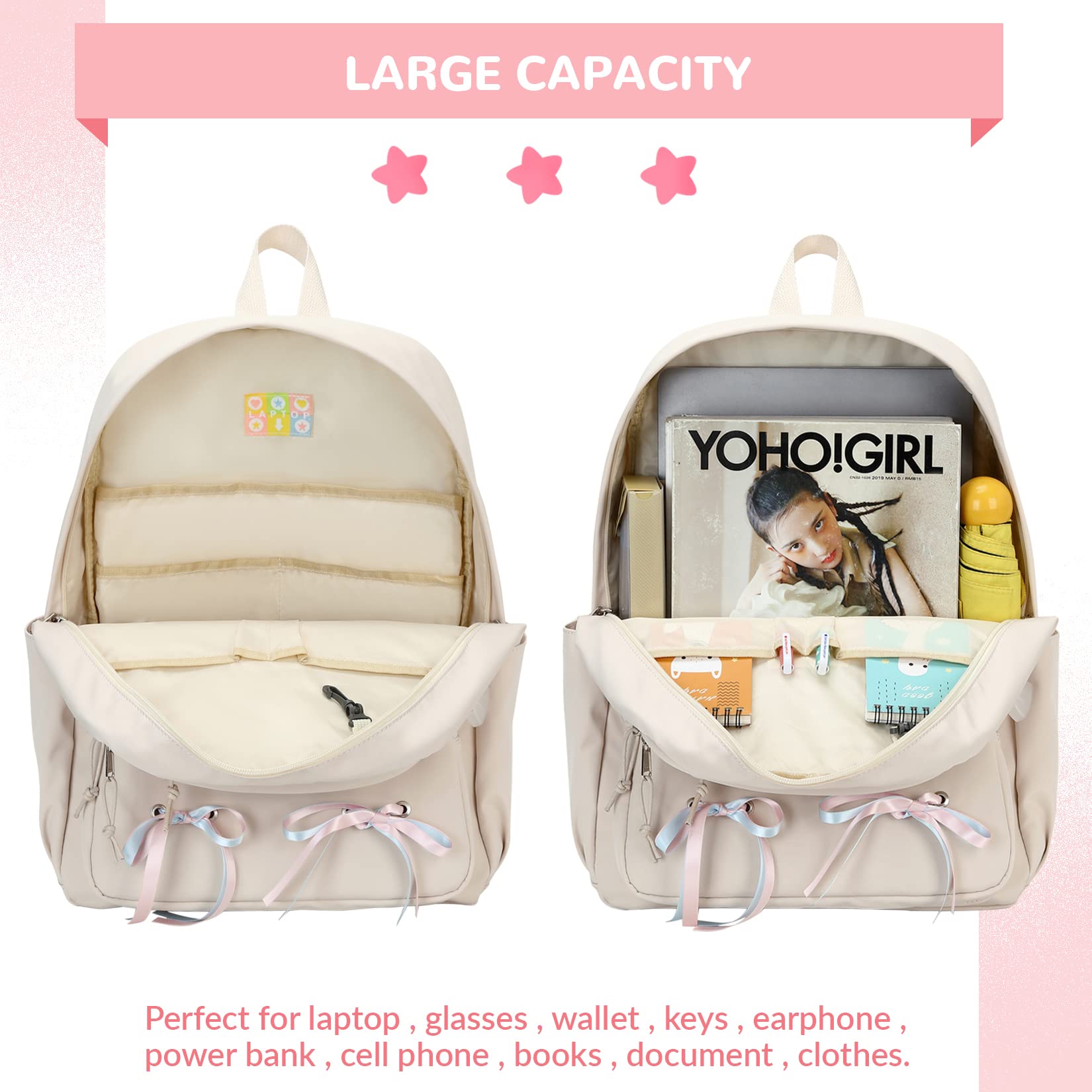 Stylish Casual School Backpack for Teen Girls - Lightweight Bookbag for Travel, College & Everyday Use | Durable & Trendy Backpack for School, Commuting & Outdoor Activities